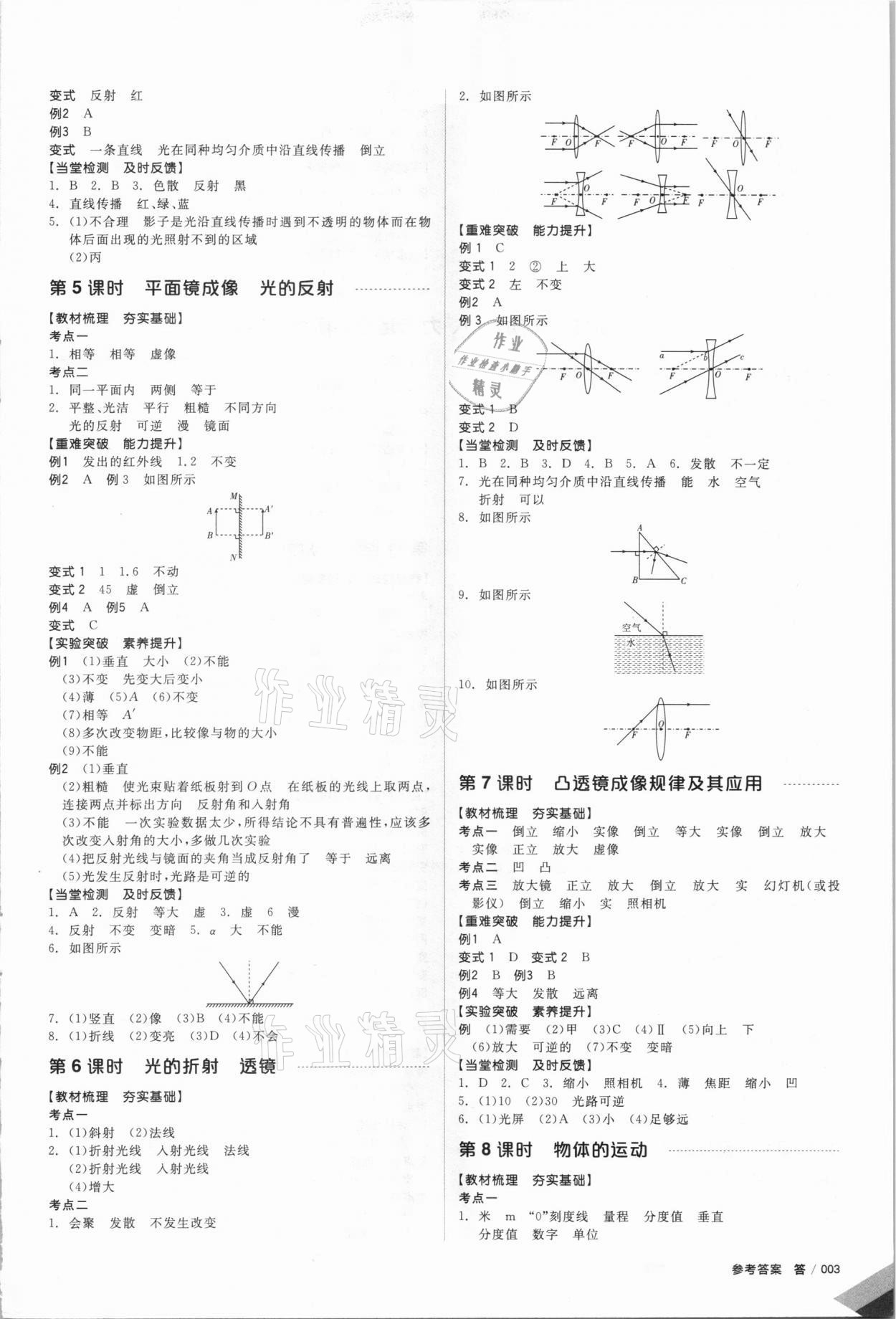 2021年全品中考復(fù)習(xí)方案物理徐州專版 參考答案第2頁