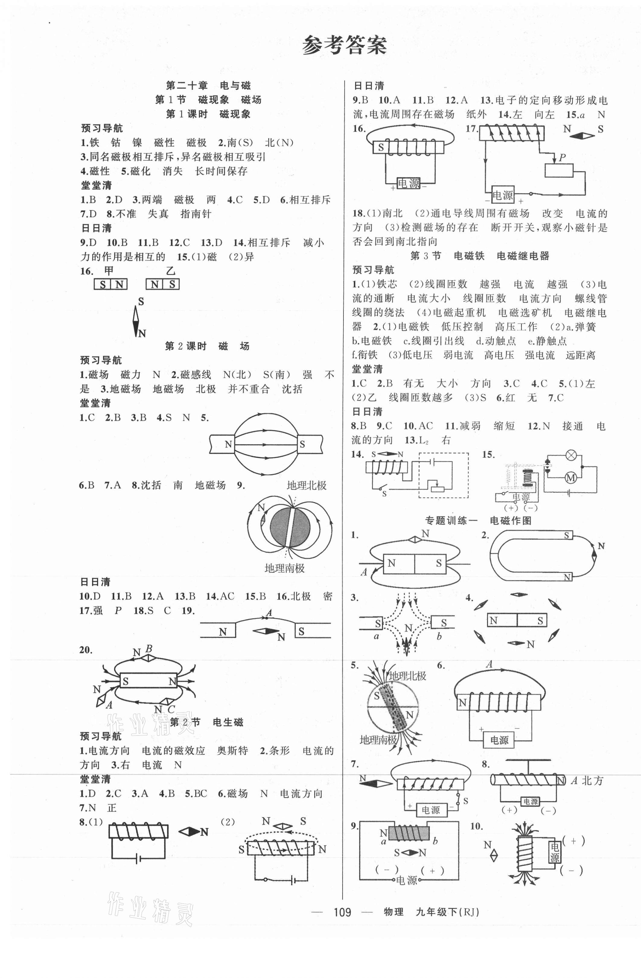 2021年四清导航九年级物理下册人教版河南专版 第1页