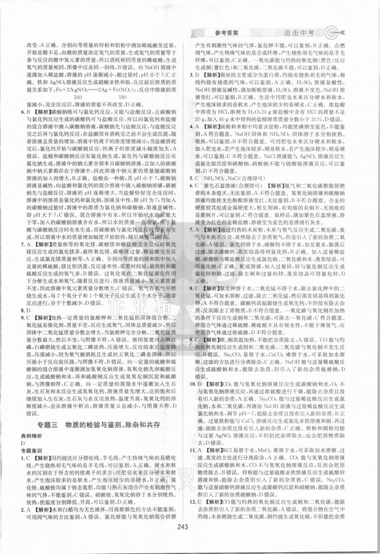 2021年追擊中考化學江西專版 參考答案第5頁