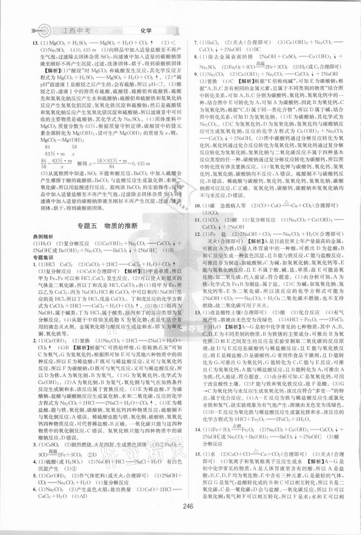 2021年追擊中考化學(xué)江西專版 參考答案第8頁