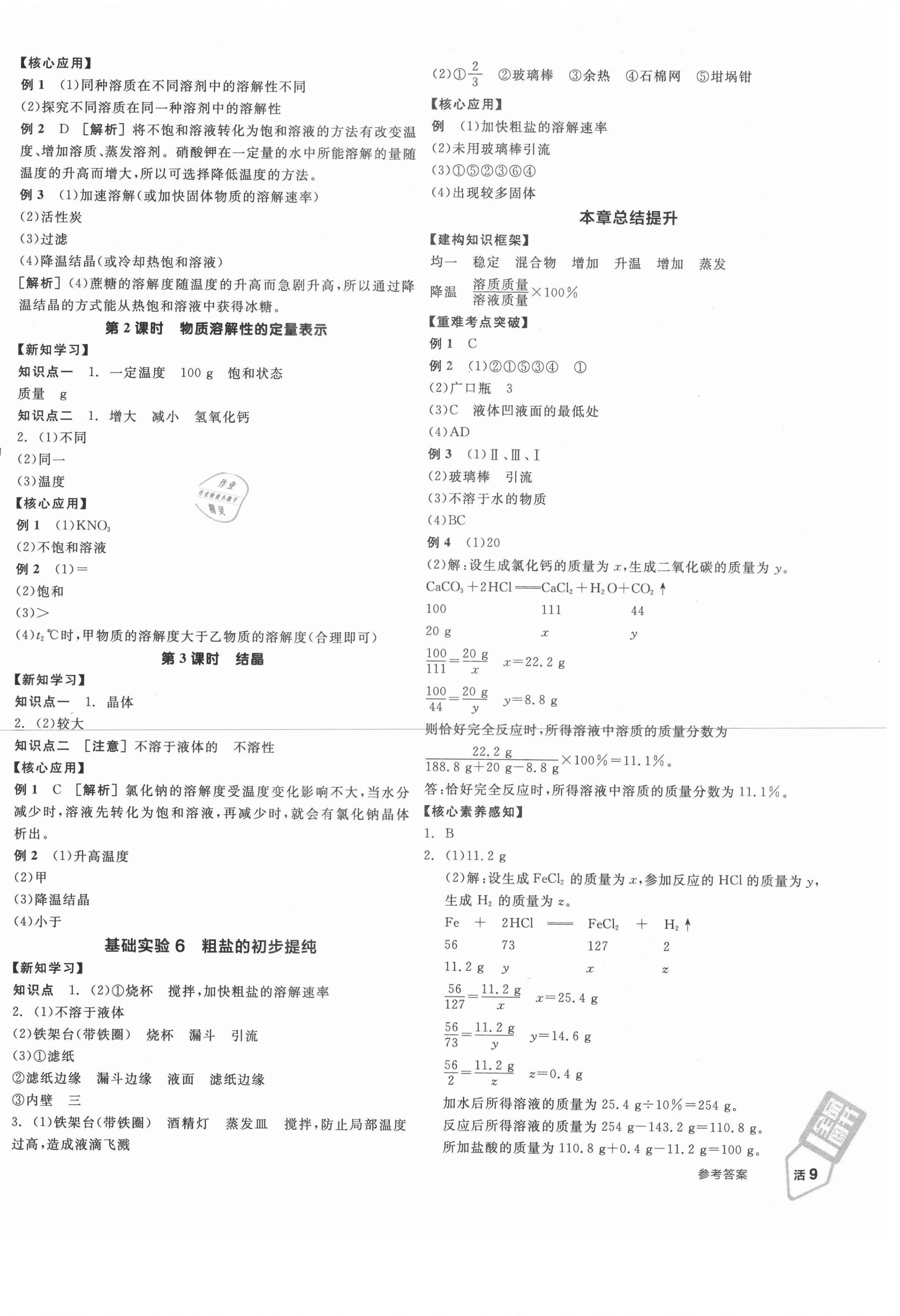 2021年全品学练考九年级化学下册沪教版徐州专版 第2页