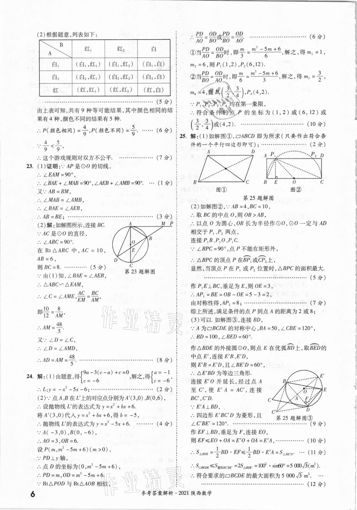 2021年一戰(zhàn)成名中考真題與拓展訓(xùn)練數(shù)學(xué)中考陜西專版 參考答案第5頁(yè)