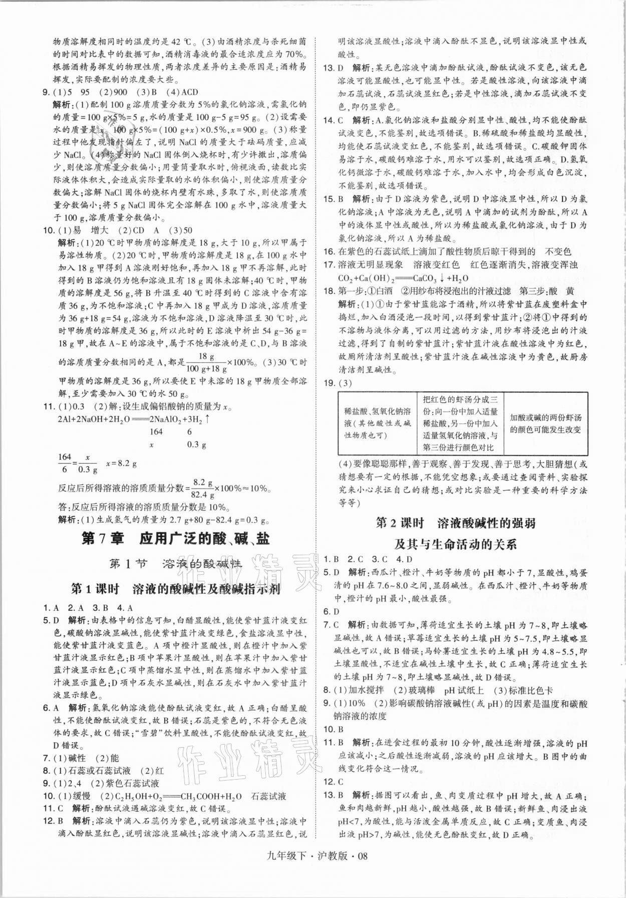 2021年經(jīng)綸學典學霸九年級化學下冊滬教版 第8頁