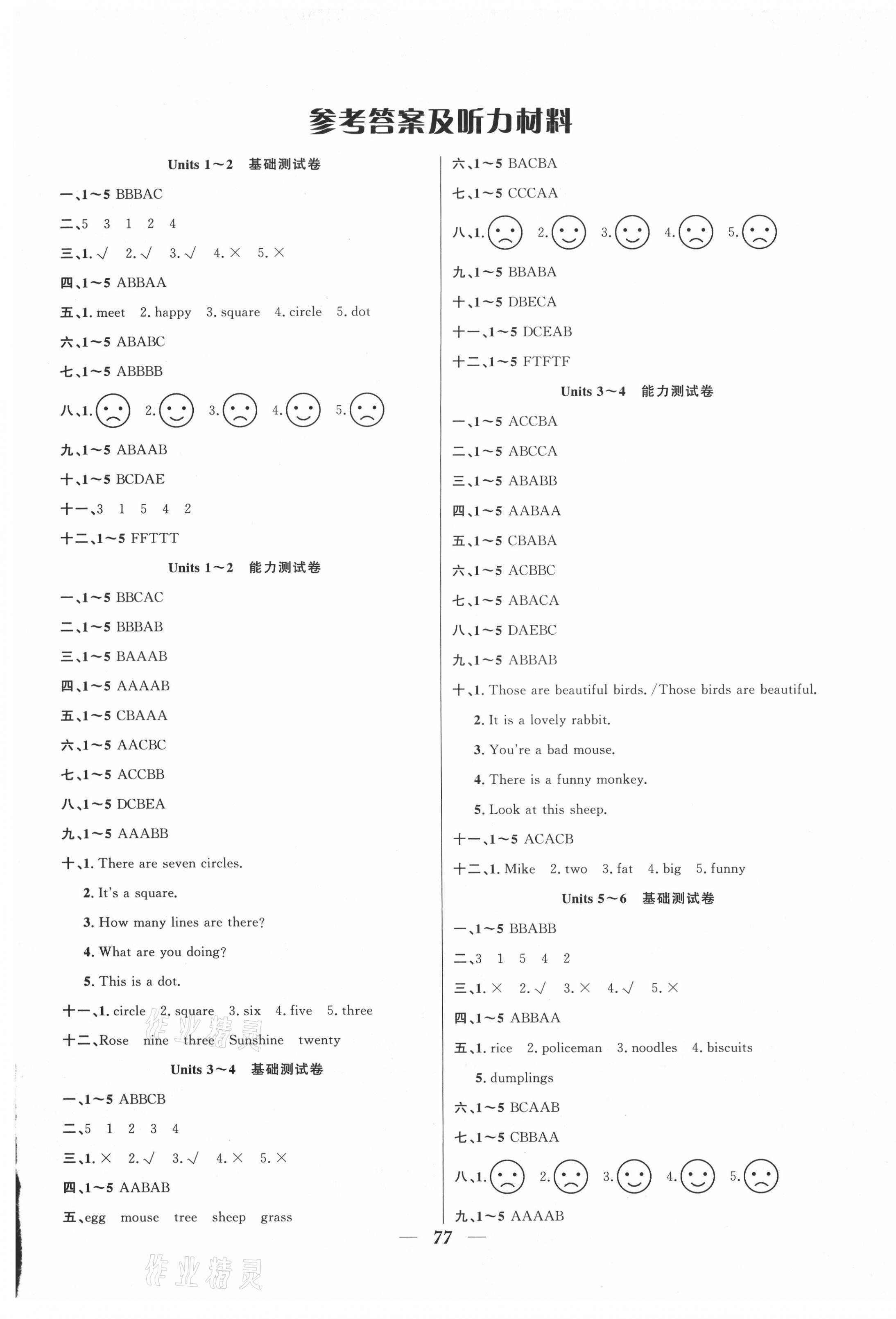 2020年金榜名卷測評卷四年級英語上冊湘少版 第1頁