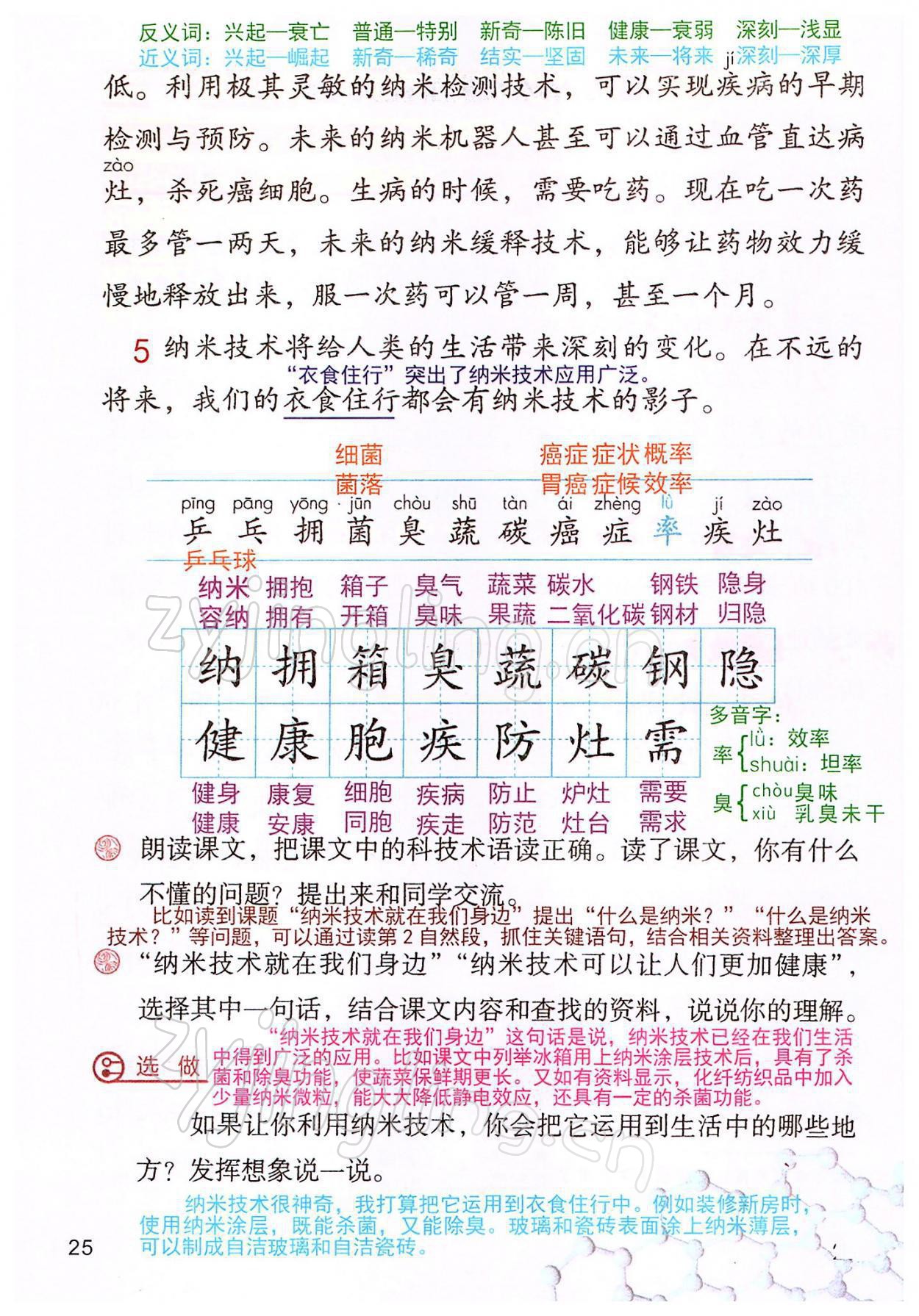 2022年教材課本四年級(jí)語文下冊人教版 參考答案第25頁