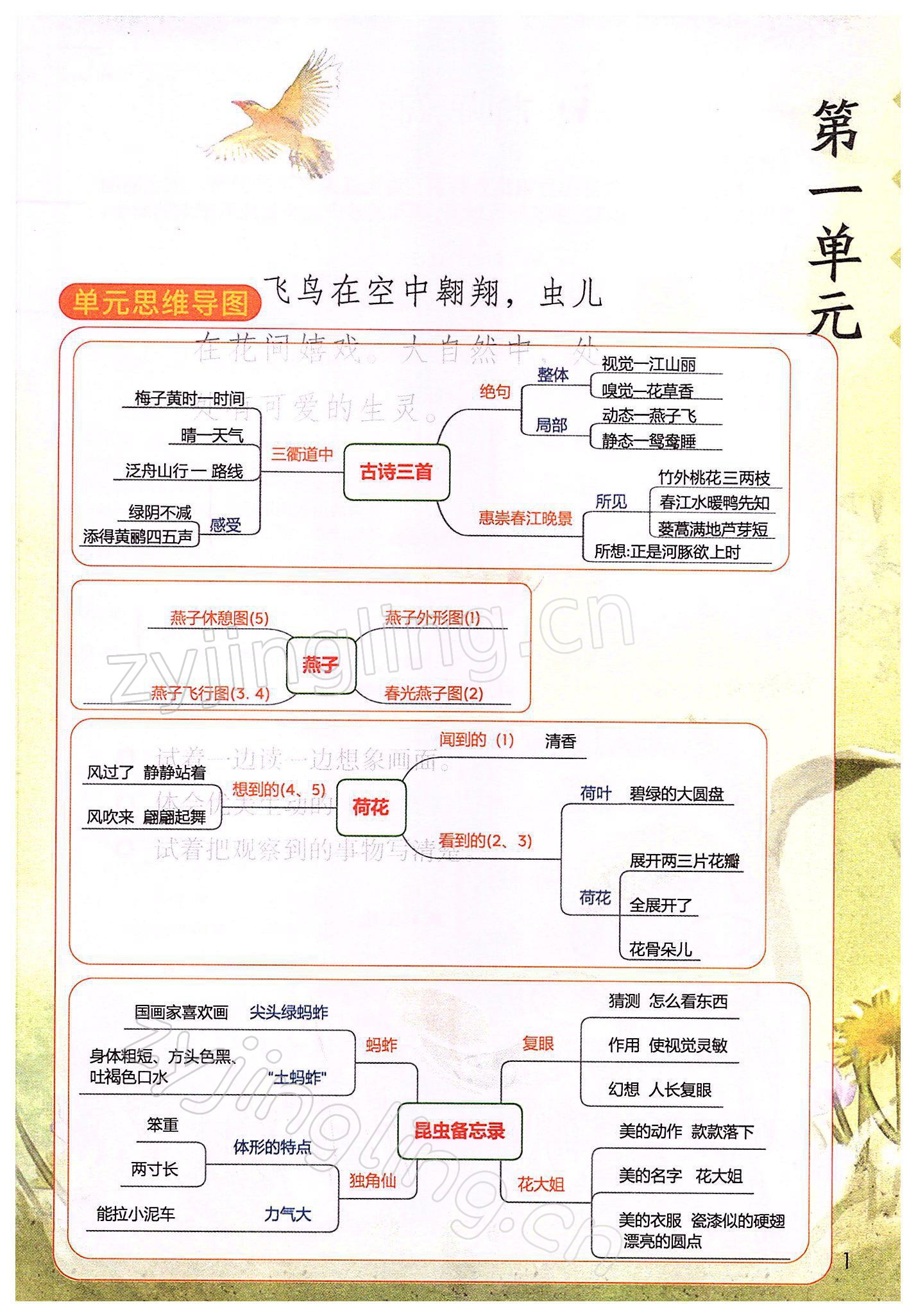 2022年教材课本三年级语文下册人教版 参考答案第1页