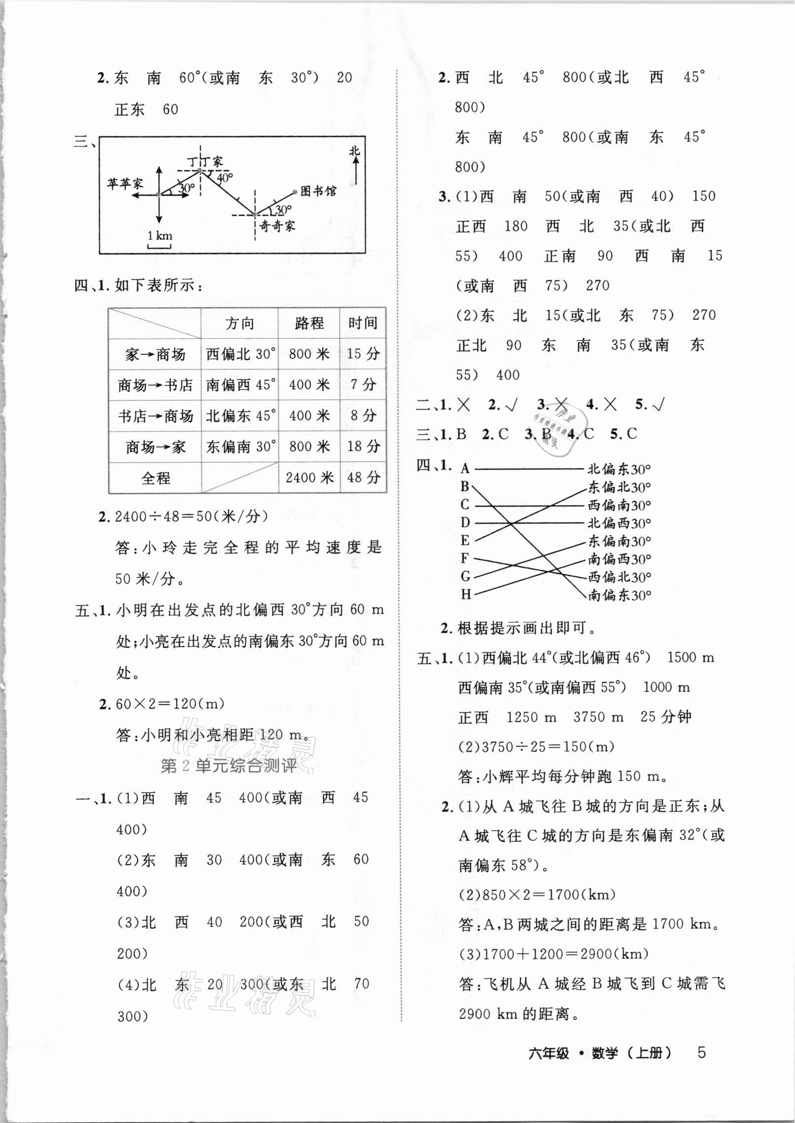 2020年細解巧練六年級數(shù)學上冊人教版 參考答案第5頁