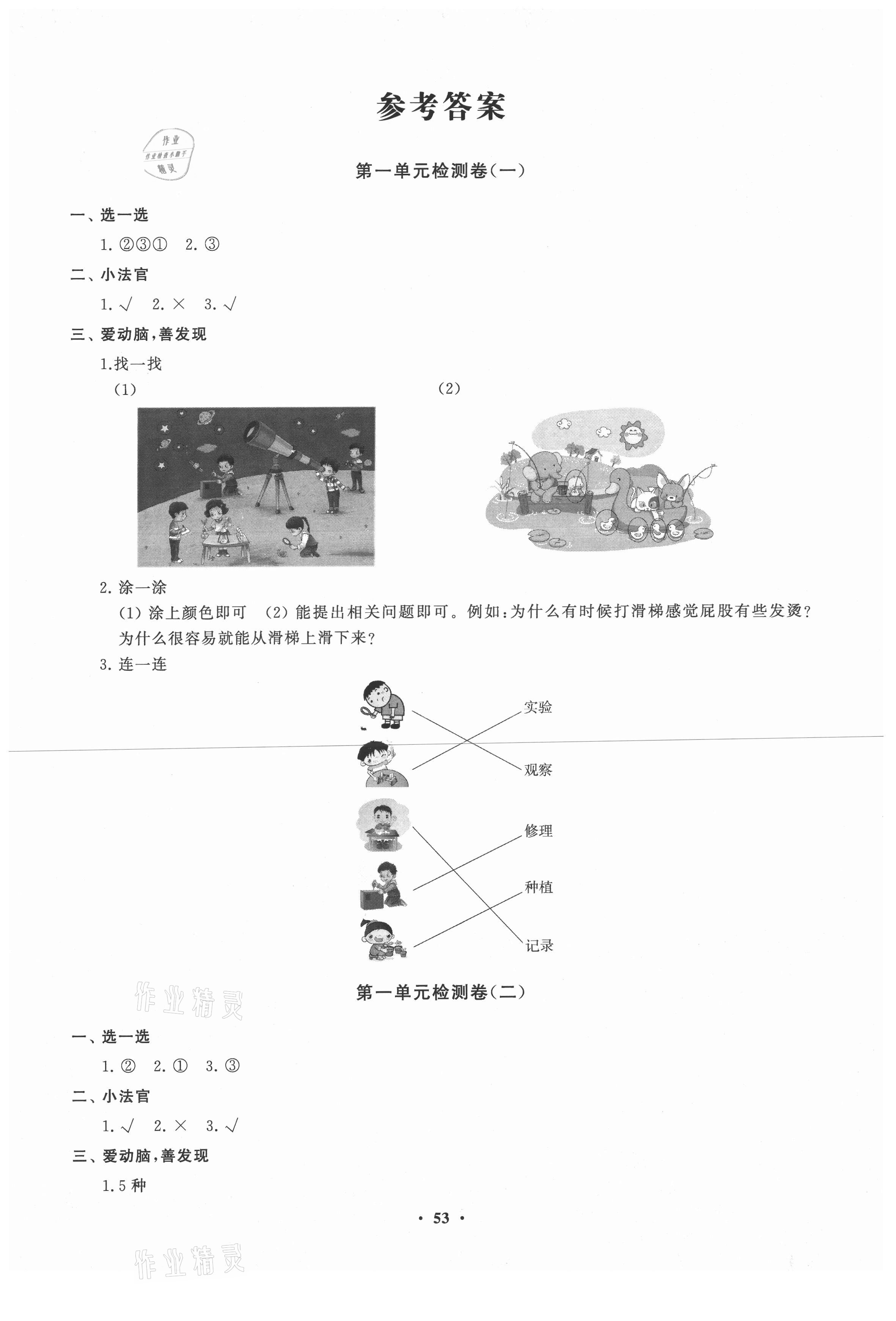 2020年小學(xué)同步練習(xí)冊(cè)分層卷一年級(jí)科學(xué)上冊(cè)青島版濰坊專版 第1頁(yè)