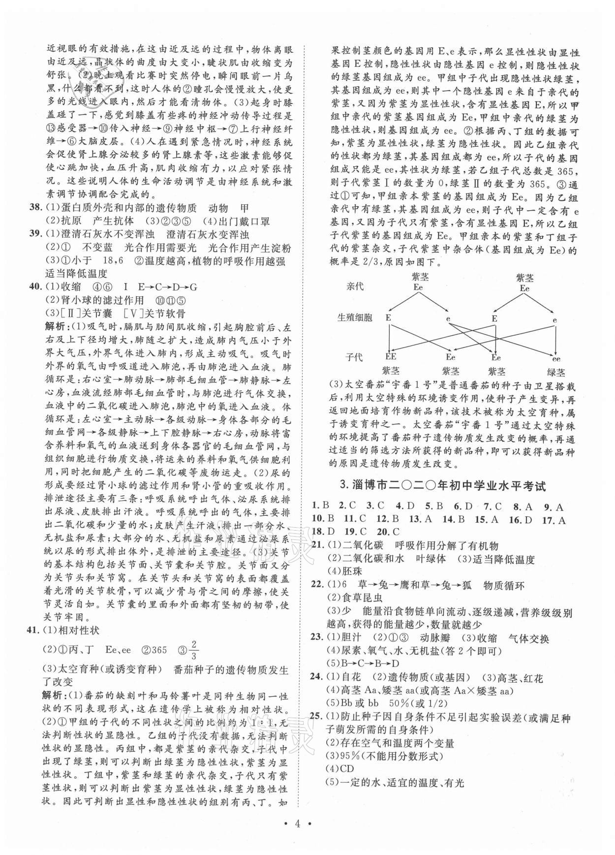 2021年正大图书中考试题汇编生物山东专版 第4页