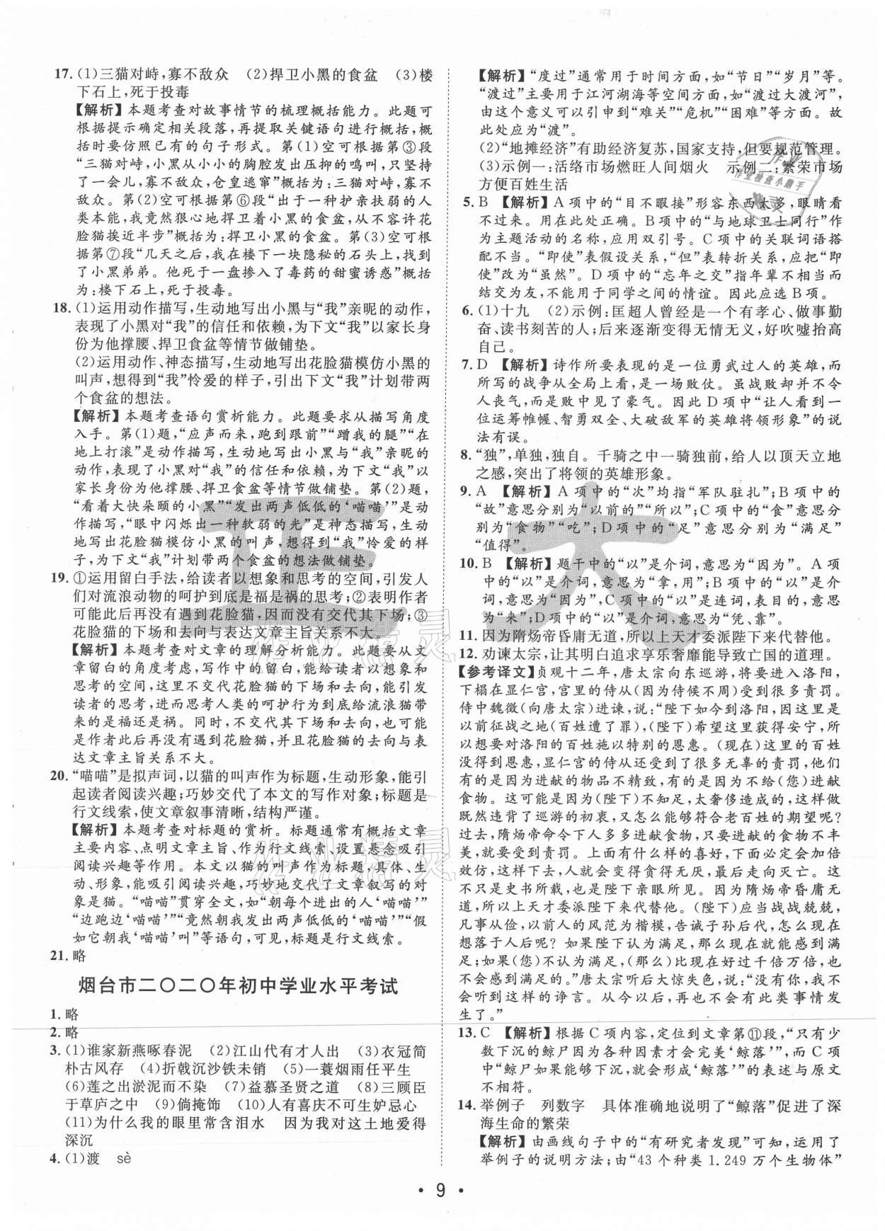 2021年正大圖書中考試題匯編語文山東專版 第9頁