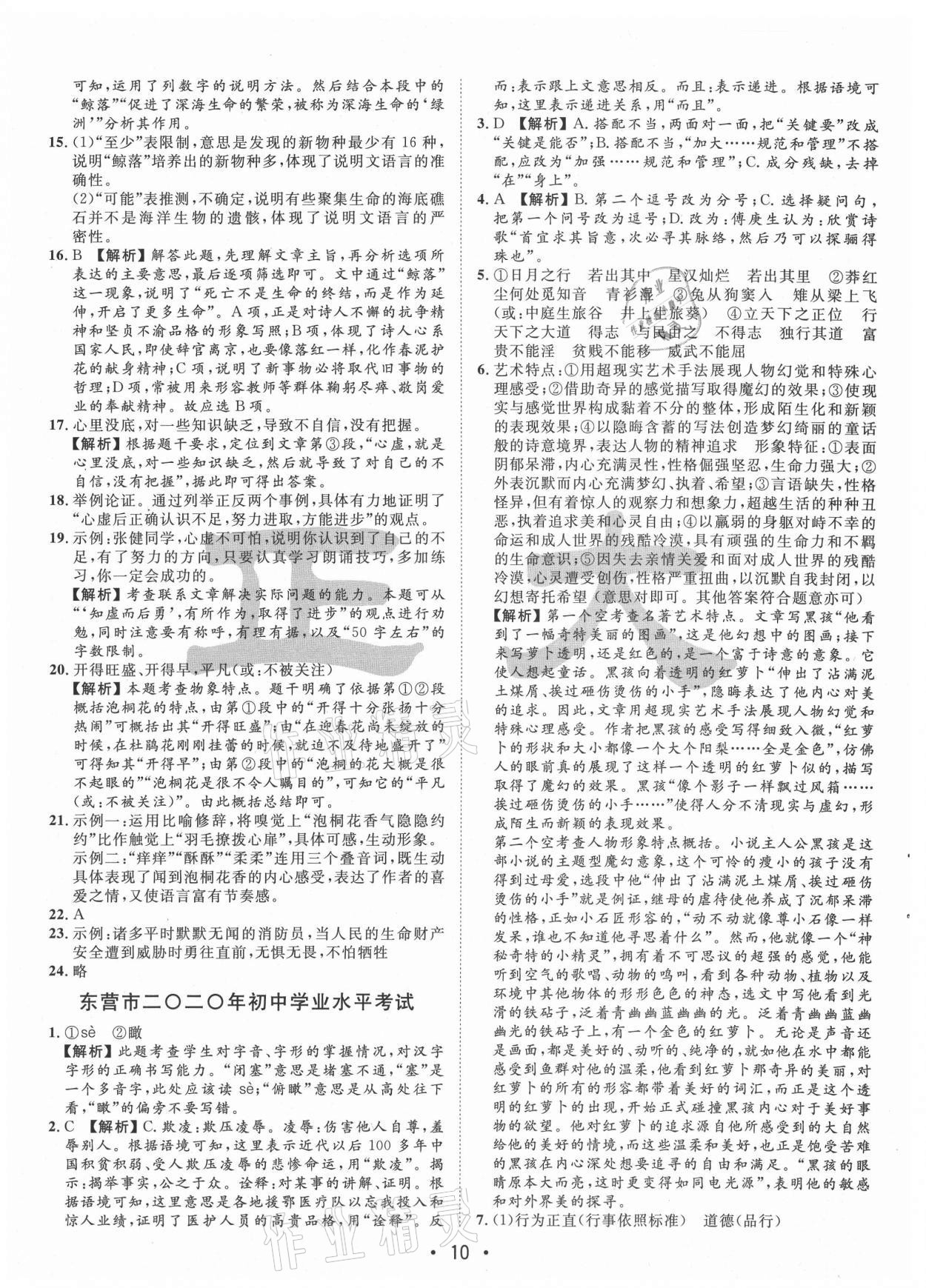 2021年正大圖書中考試題匯編語文山東專版 第10頁