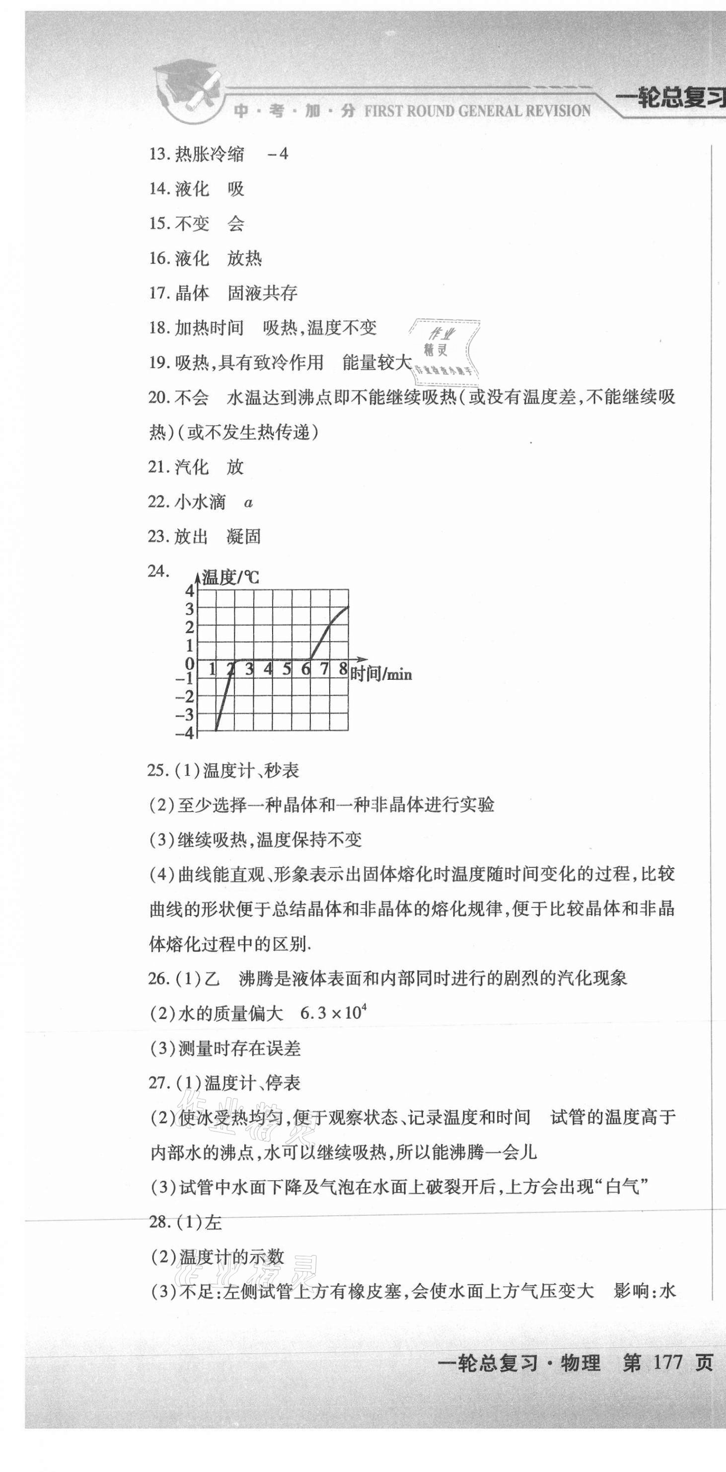 2021年中考加分一輪總復(fù)習(xí)物理哈爾濱專版 參考答案第7頁