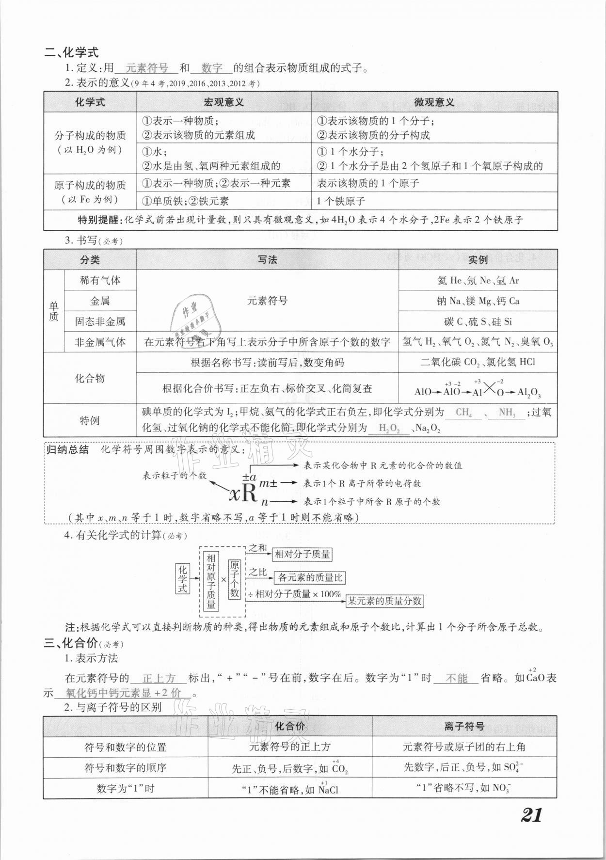 2021年領(lǐng)跑中考化學(xué)江西專版 參考答案第21頁