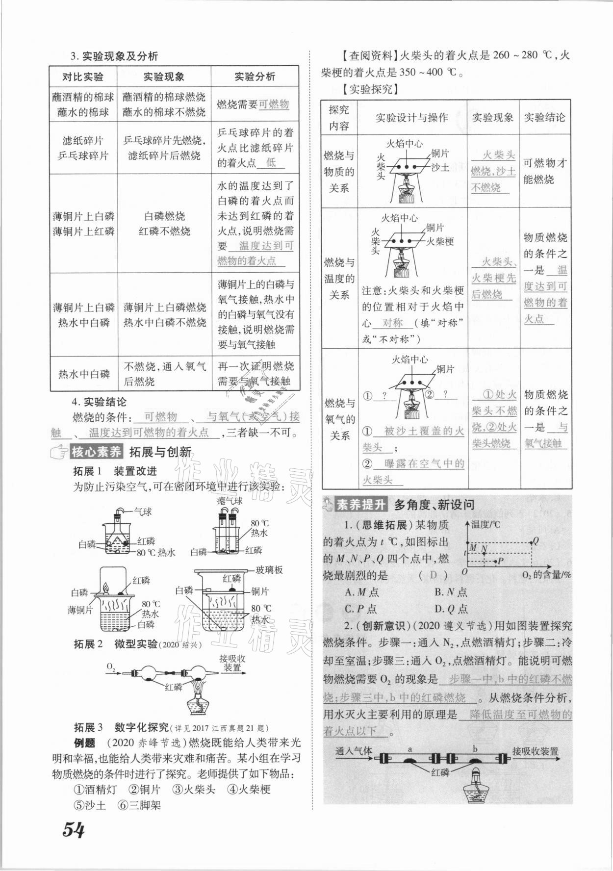 2021年領(lǐng)跑中考化學(xué)江西專版 參考答案第54頁(yè)