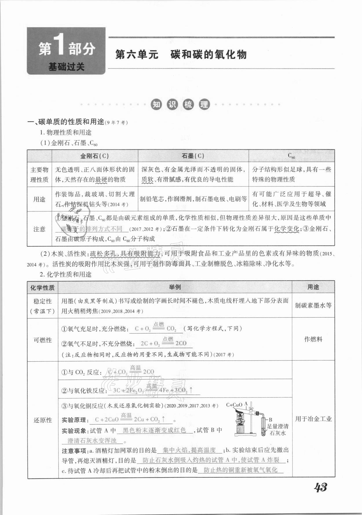 2021年領(lǐng)跑中考化學(xué)江西專版 參考答案第43頁(yè)