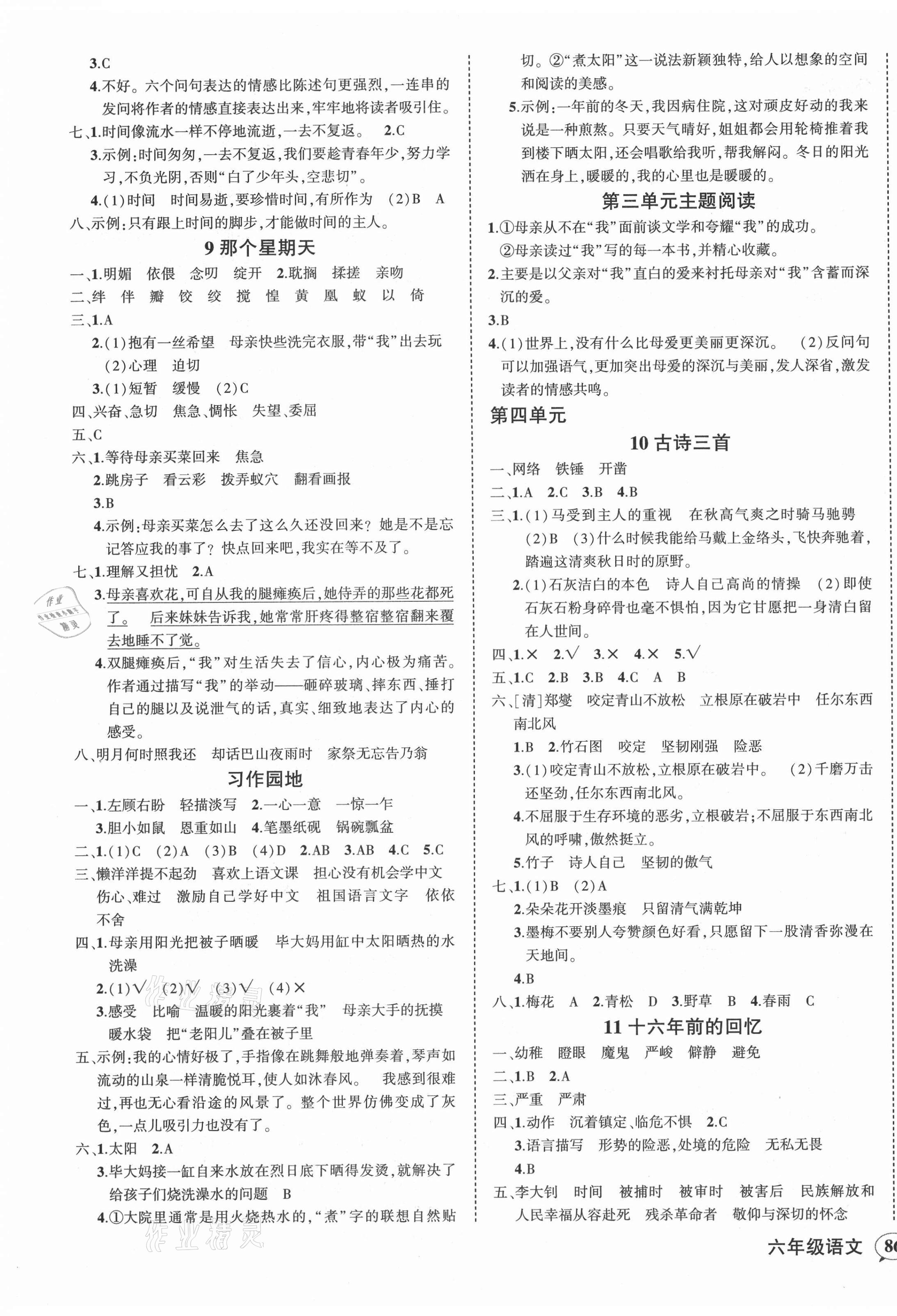 2021年狀元成才路創(chuàng)優(yōu)作業(yè)100分六年級語文下冊人教版湖南專版 第3頁