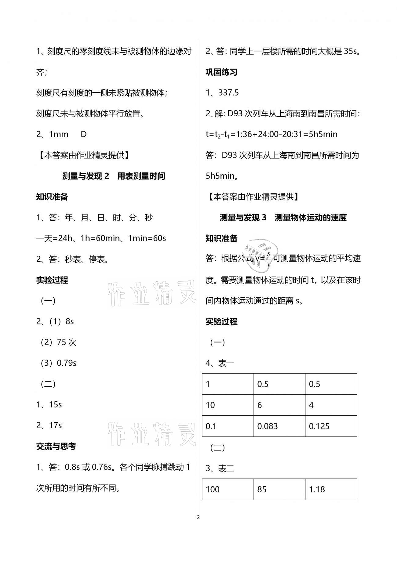 2020年初中實驗探究報告冊八年級物理人教版濟南出版社 第2頁