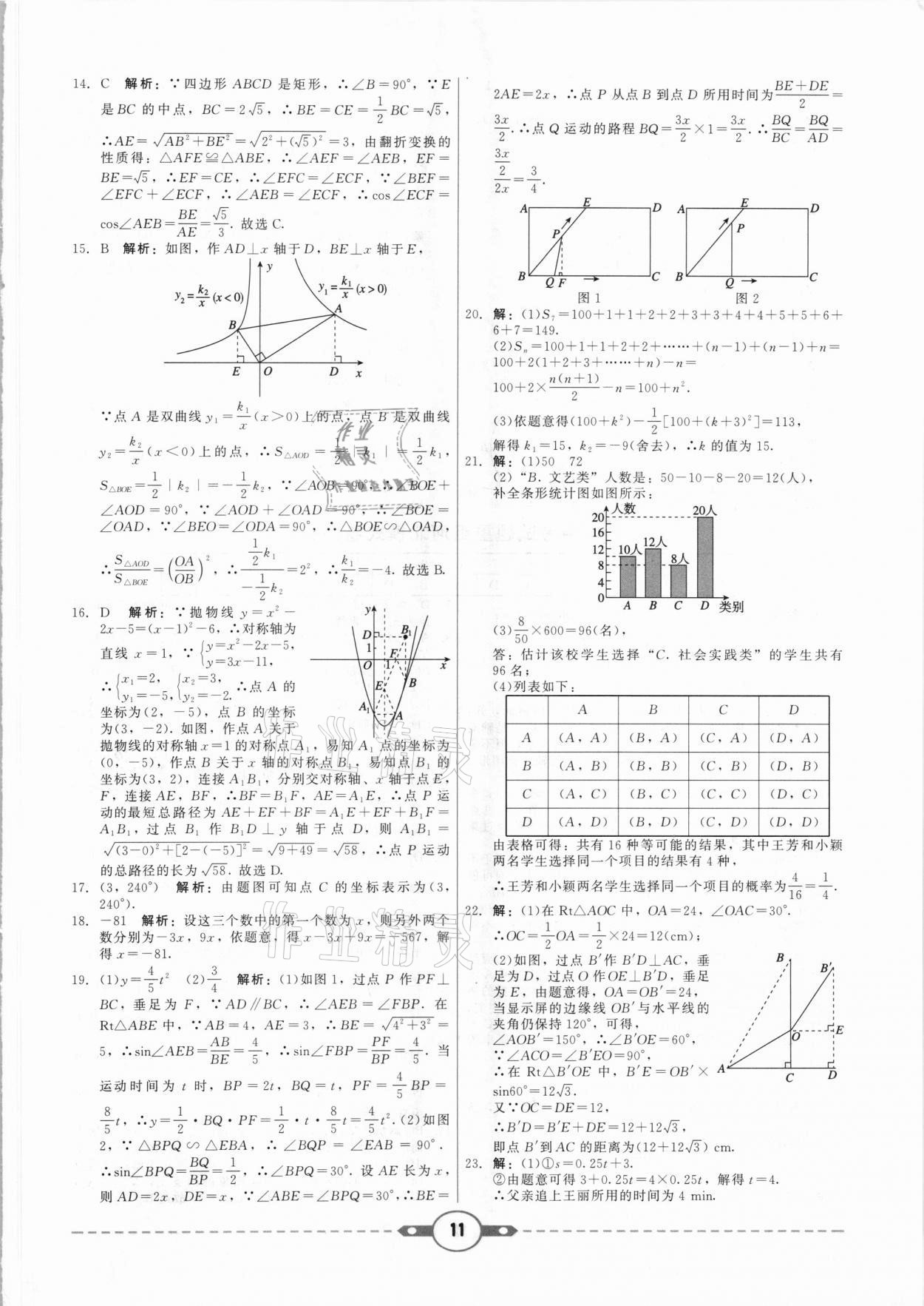 2021年紅對勾中考試題精編數(shù)學河北專版 參考答案第11頁