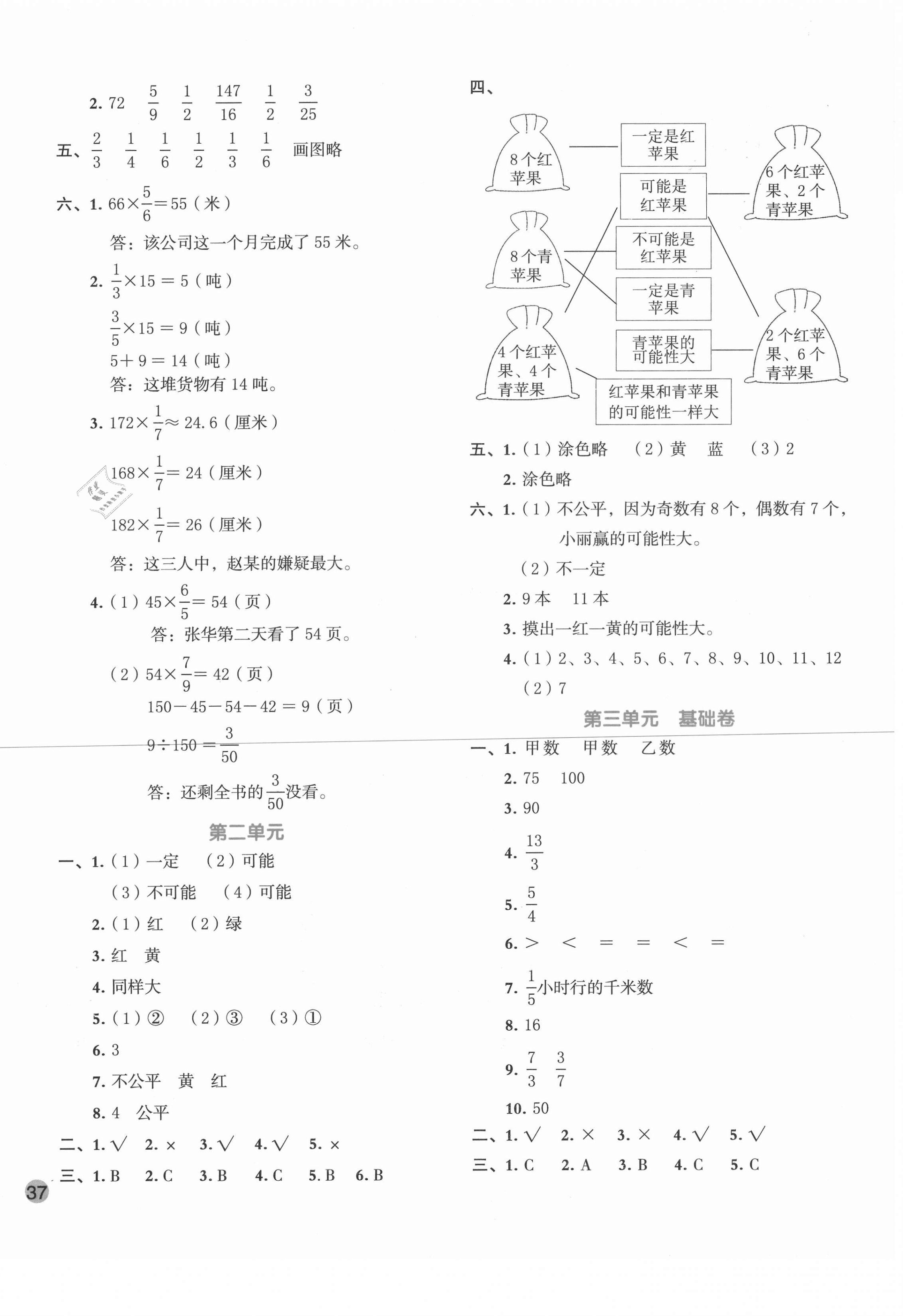 2020年全優(yōu)單元大卷六年級數(shù)學(xué)上冊青島版 第2頁