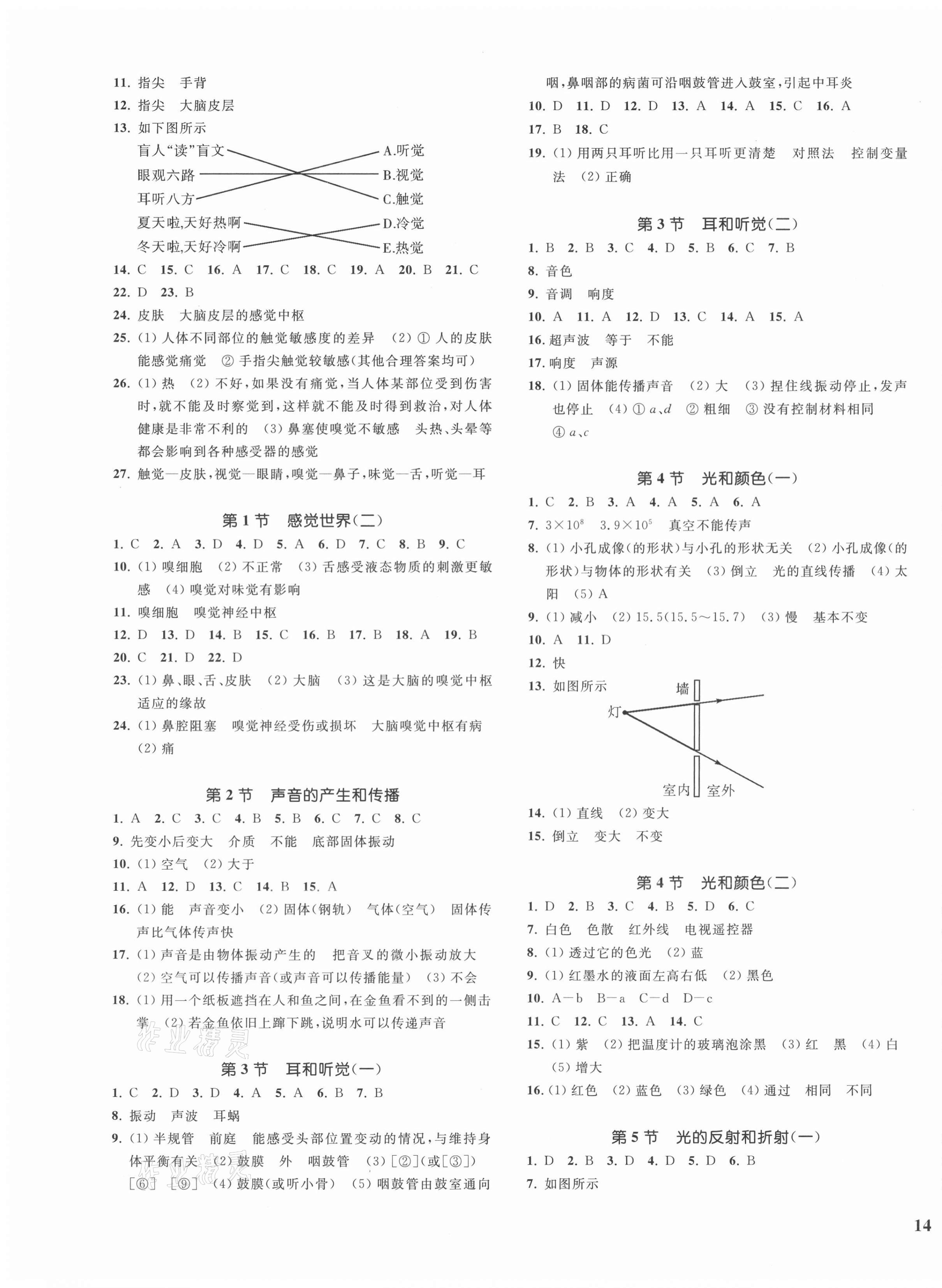 2021年一閱優(yōu)品作業(yè)本七年級科學(xué)下冊浙教版 參考答案第3頁