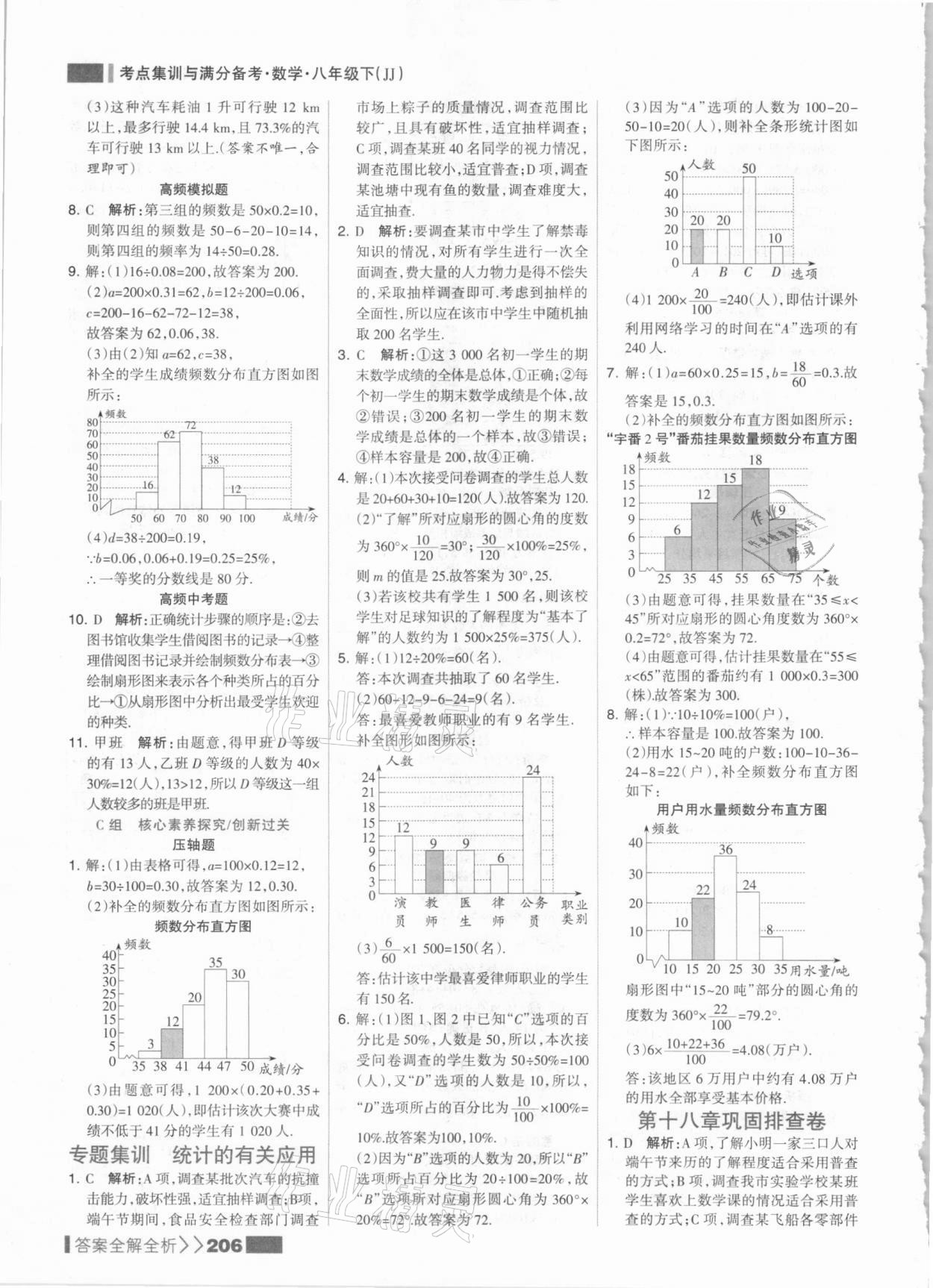 2021年考點集訓(xùn)與滿分備考八年級數(shù)學(xué)下冊冀教版 參考答案第6頁