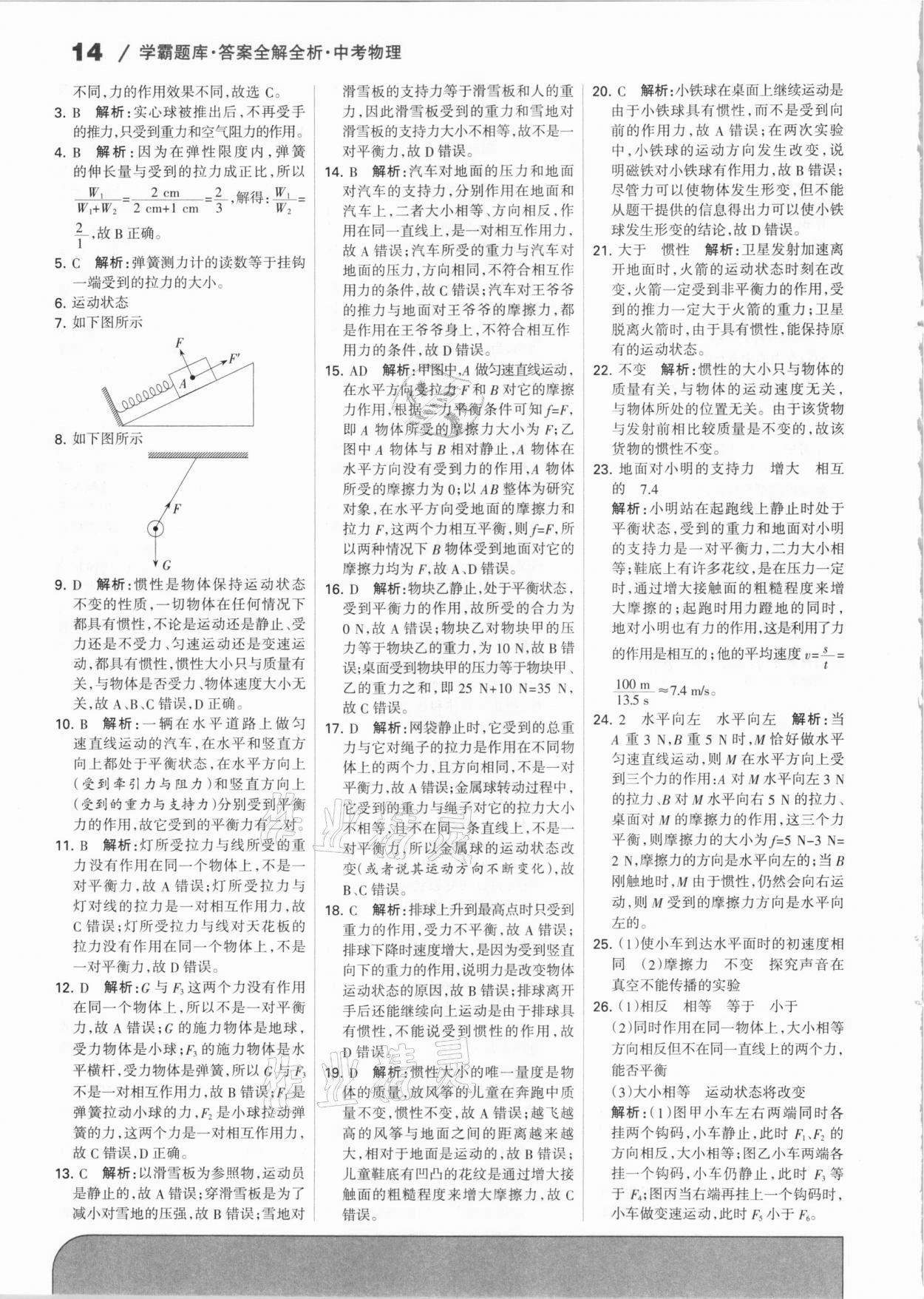 2021年學霸題庫物理中考河北專版 參考答案第14頁
