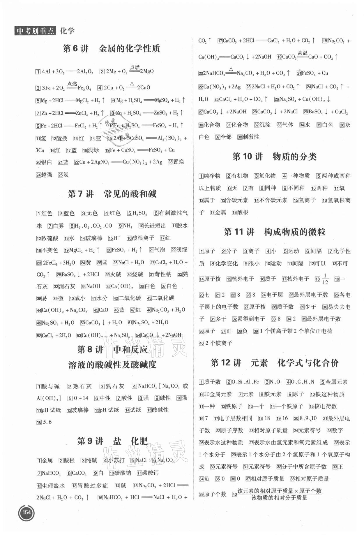 2021年中考劃重點(diǎn)化學(xué)河北專版 參考答案第2頁(yè)