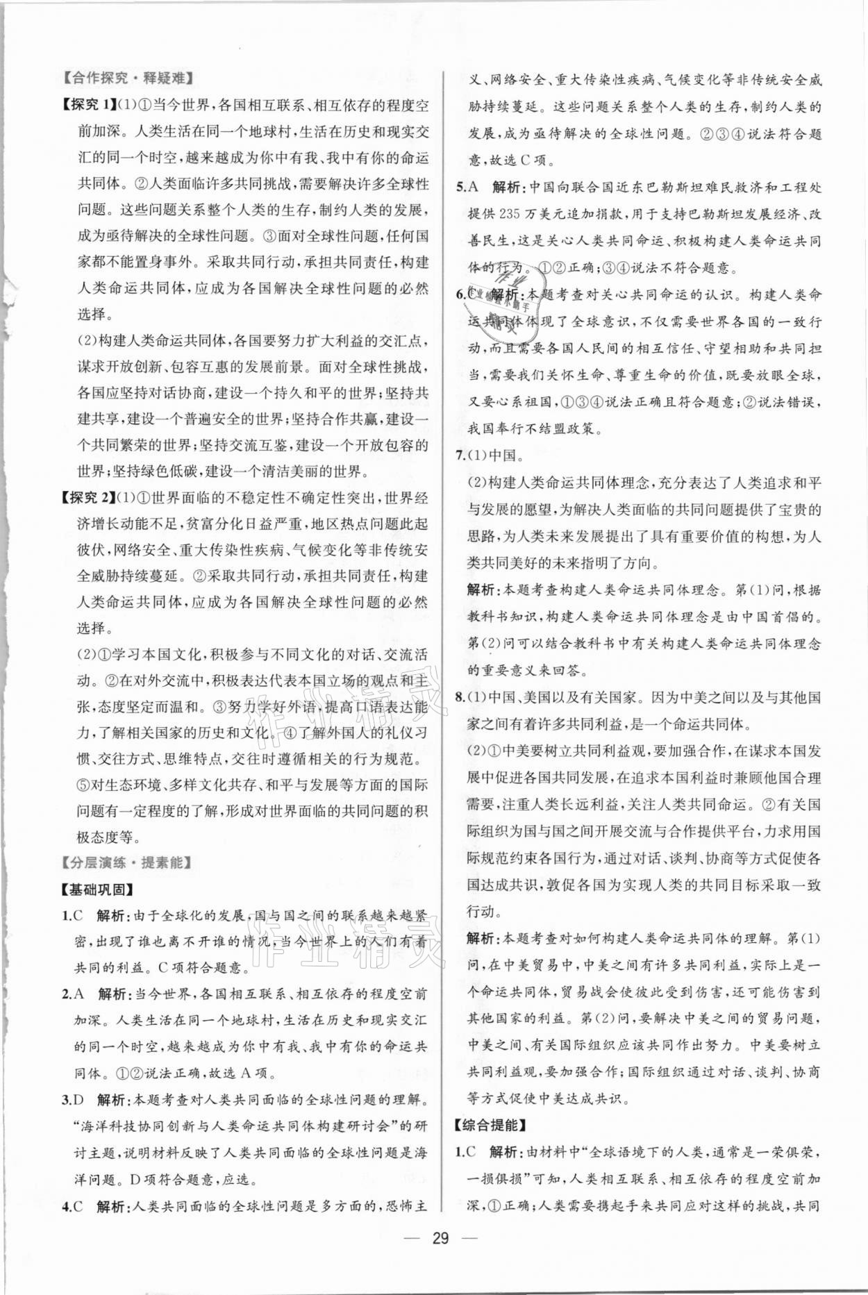 2021年同步學(xué)歷案課時練九年級道德與法治下冊人教版 第5頁