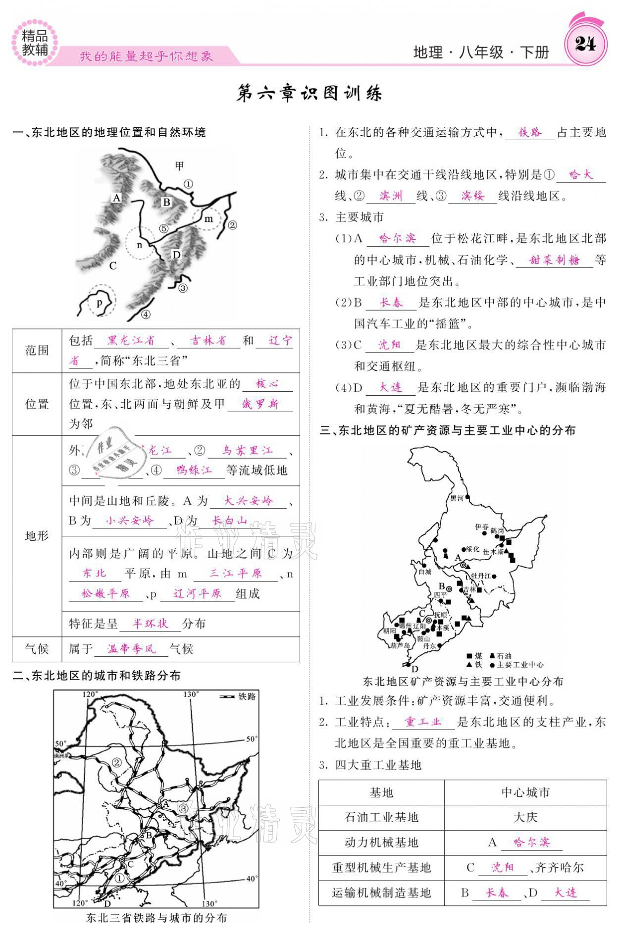 2021年名校課堂內(nèi)外八年級地理下冊湘教版 參考答案第24頁