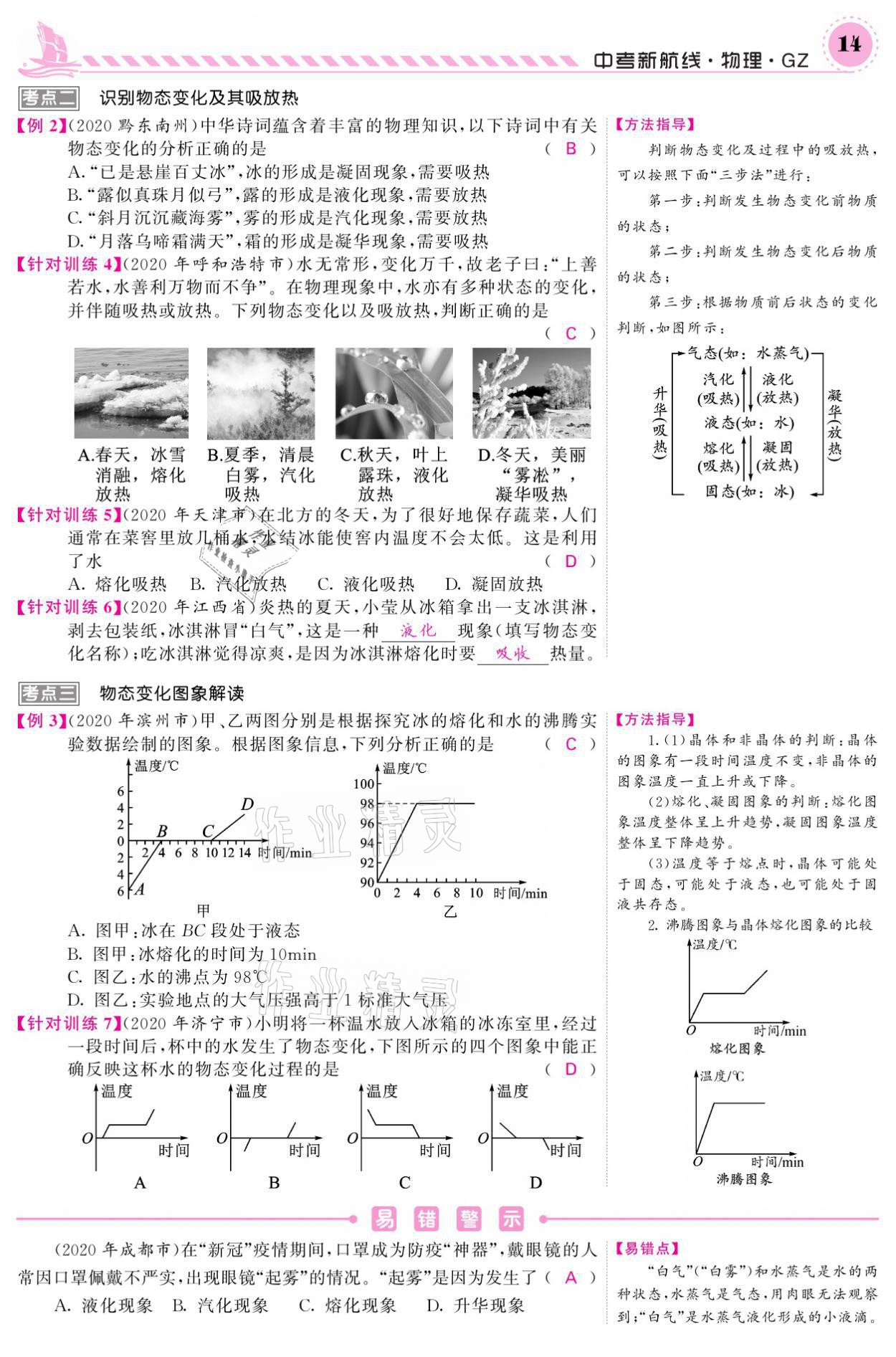 2021年中考新航線物理黔三州專版 參考答案第10頁