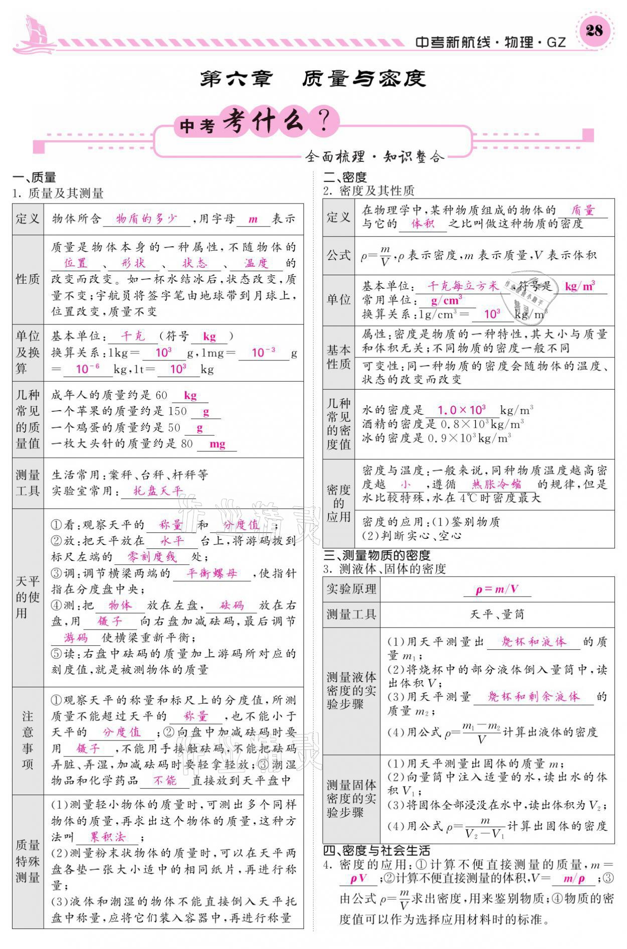 2021年中考新航線物理黔三州專版 參考答案第24頁(yè)