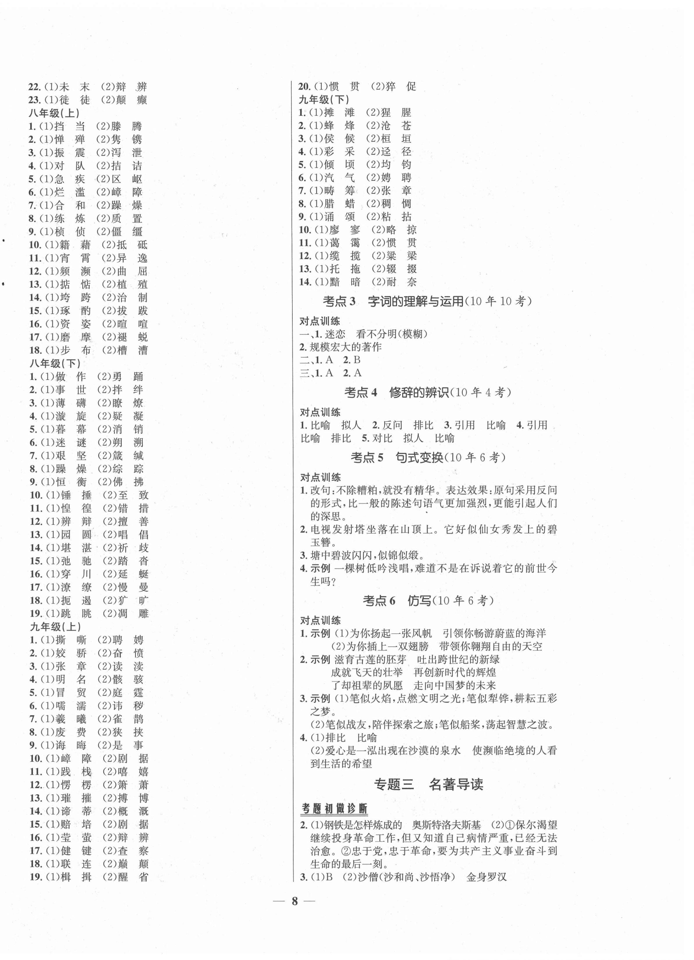 2021年初中畢業(yè)綜合練習(xí)冊語文 第4頁