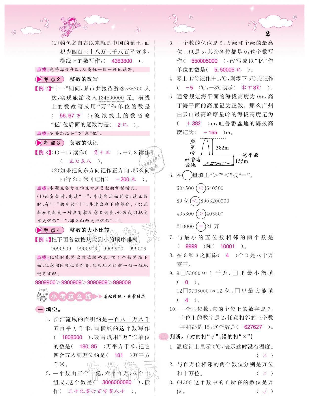 2021年小考點(diǎn)睛數(shù)學(xué) 參考答案第2頁(yè)