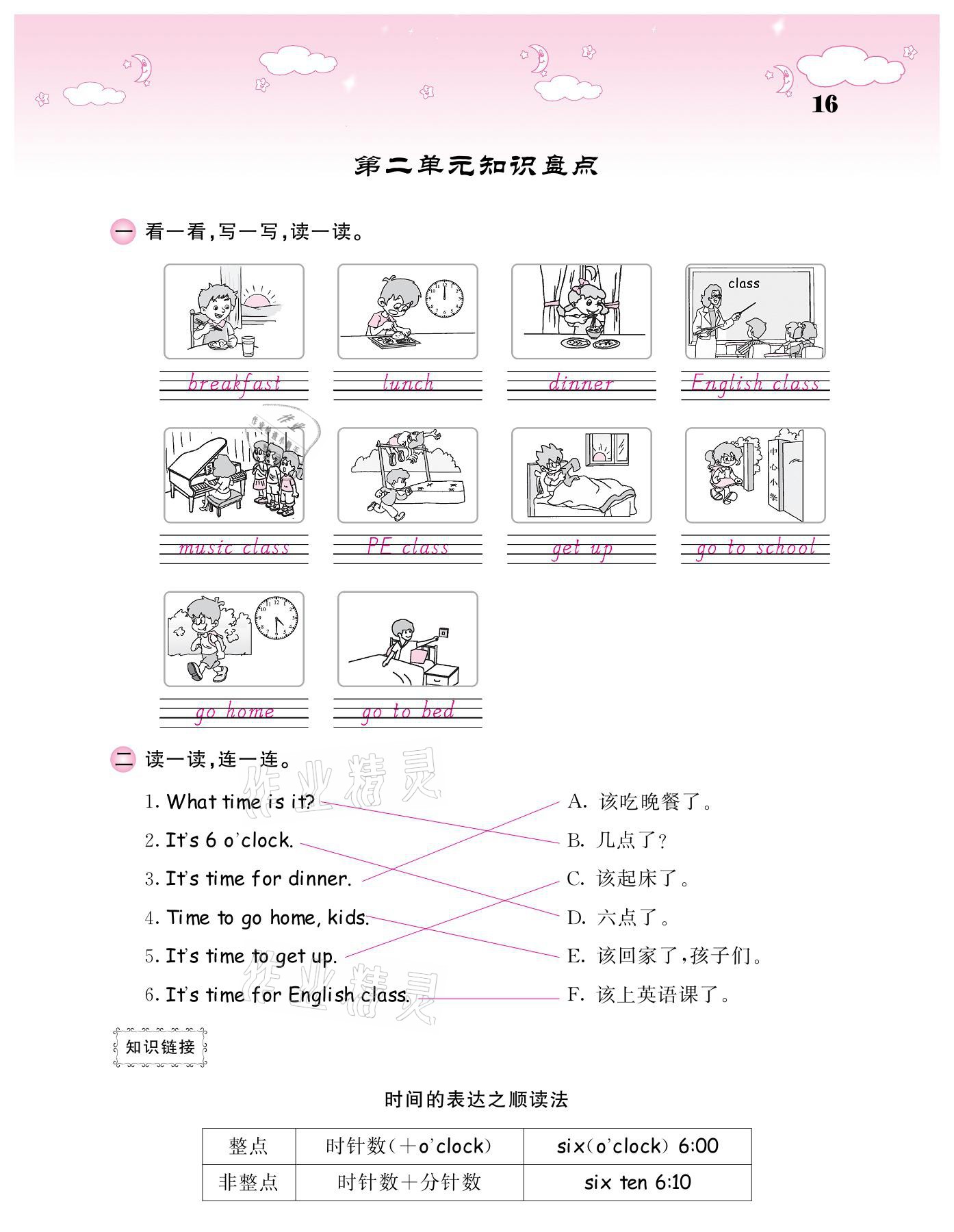 2021年課堂點睛四年級英語下冊人教版 參考答案第16頁