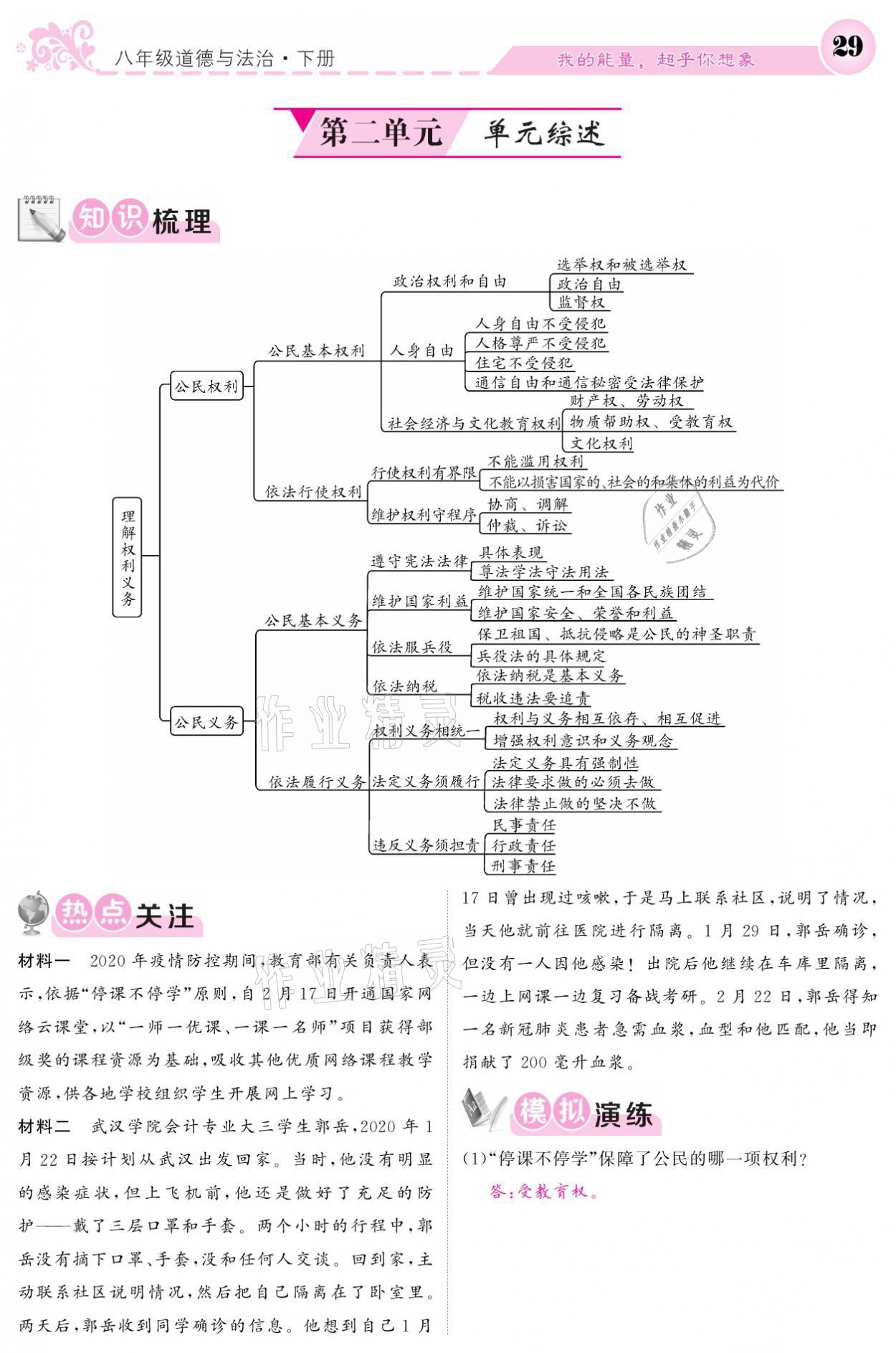 2021年課堂點(diǎn)睛八年級(jí)道德與法治下冊(cè)人教版 參考答案第29頁(yè)