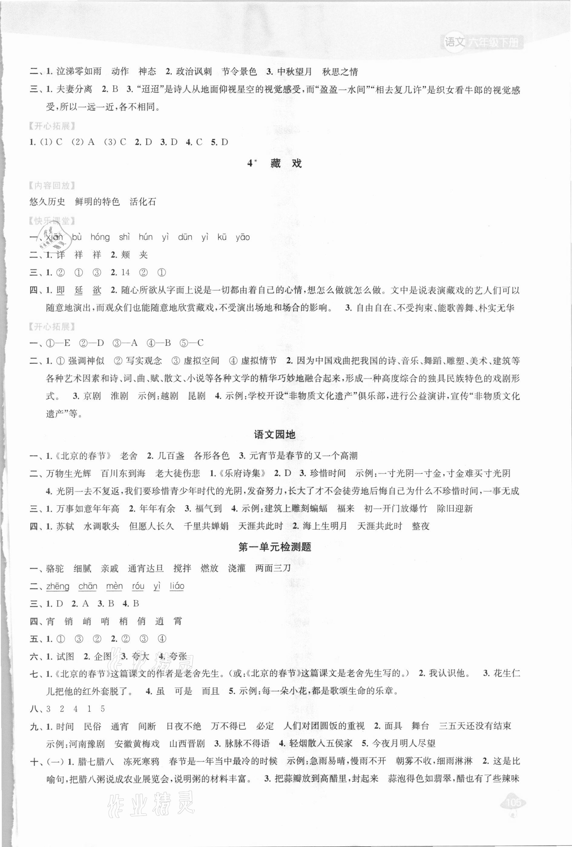 2021年金鑰匙1加1課時(shí)作業(yè)六年級(jí)語(yǔ)文下冊(cè)全國(guó)版 第3頁(yè)