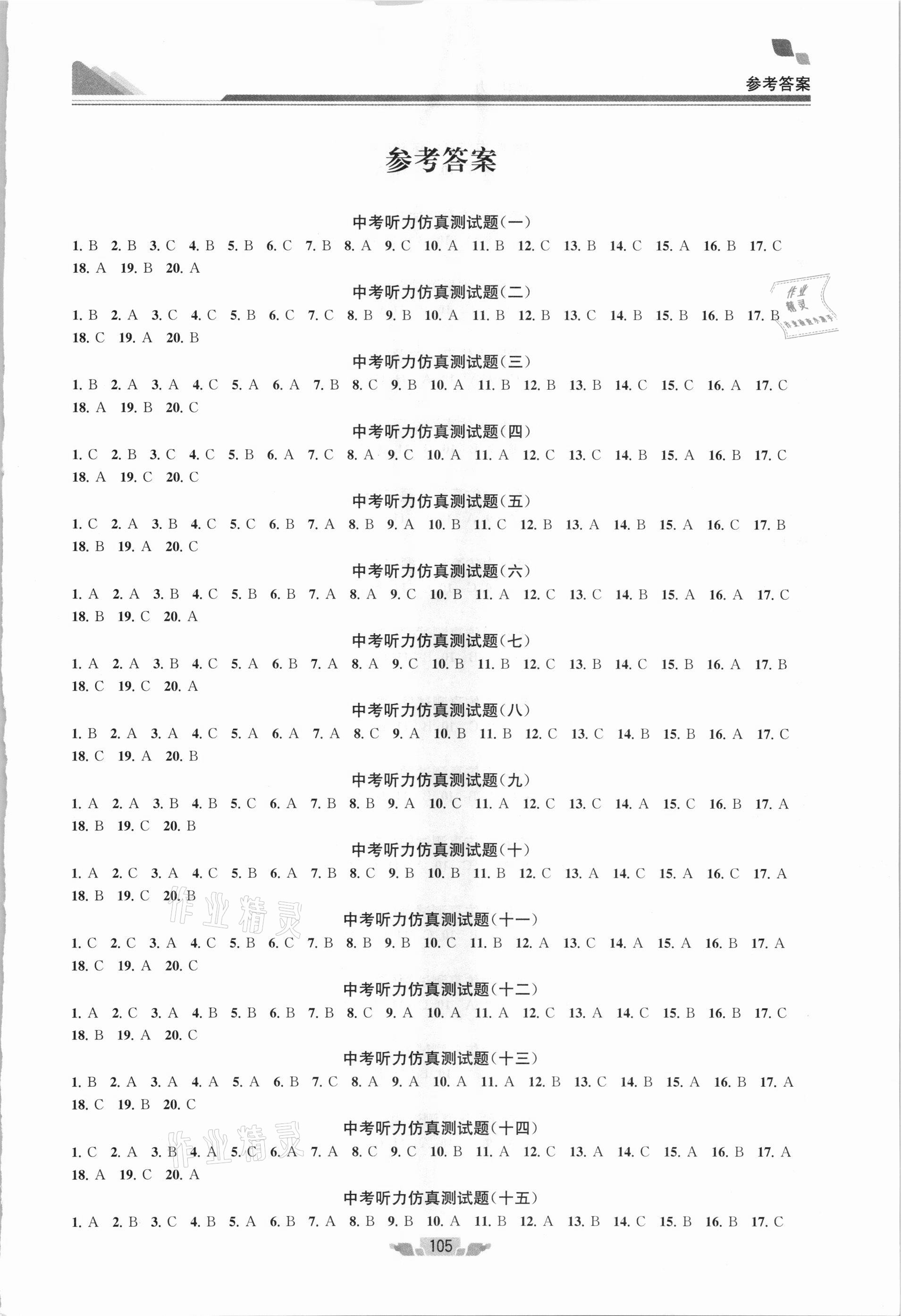 2021年金钥匙1加1中考总复习英语听力江苏统考适用 第1页