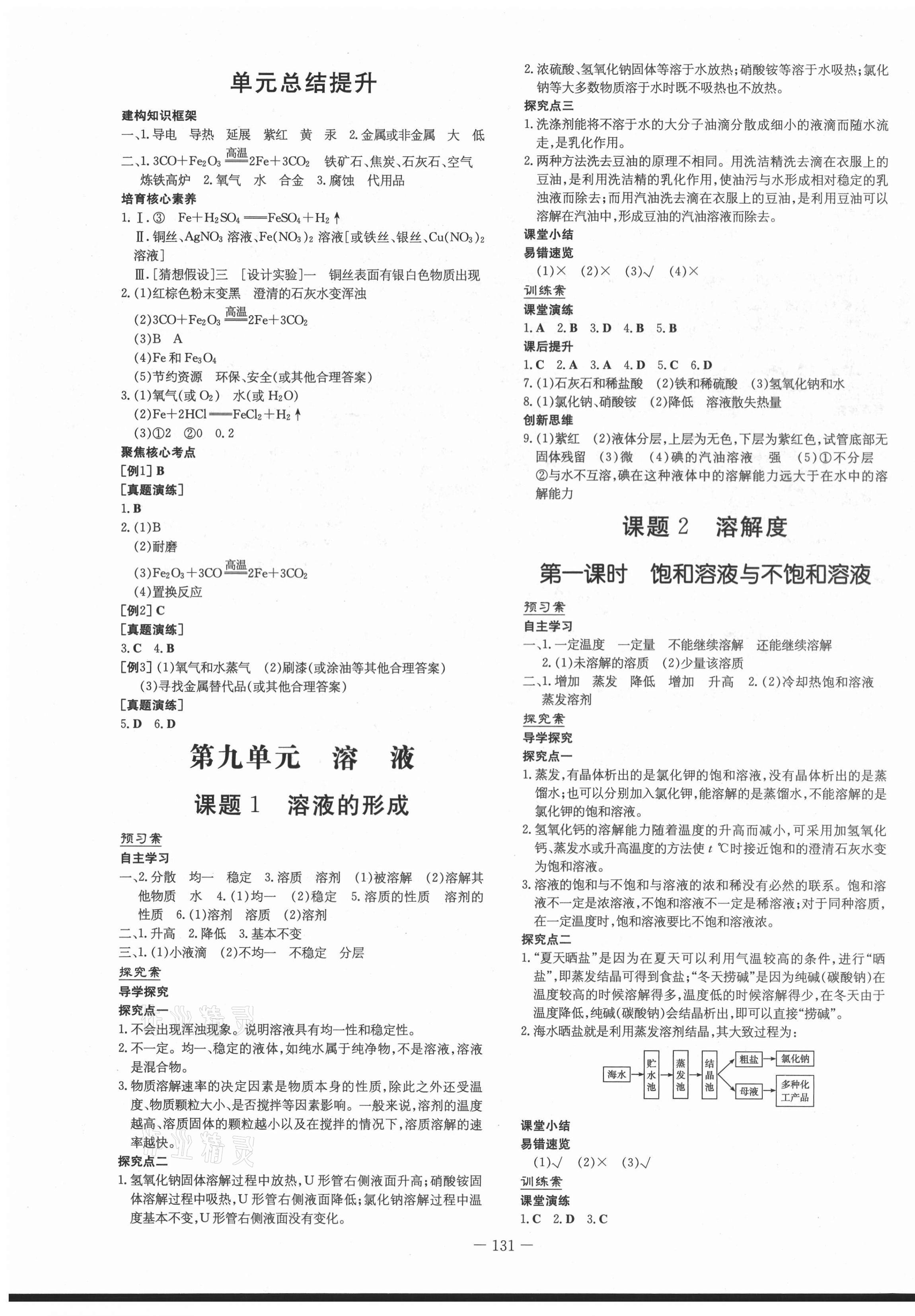 2021年初中同步学习导与练导学探究案九年级化学下册人教版 第3页