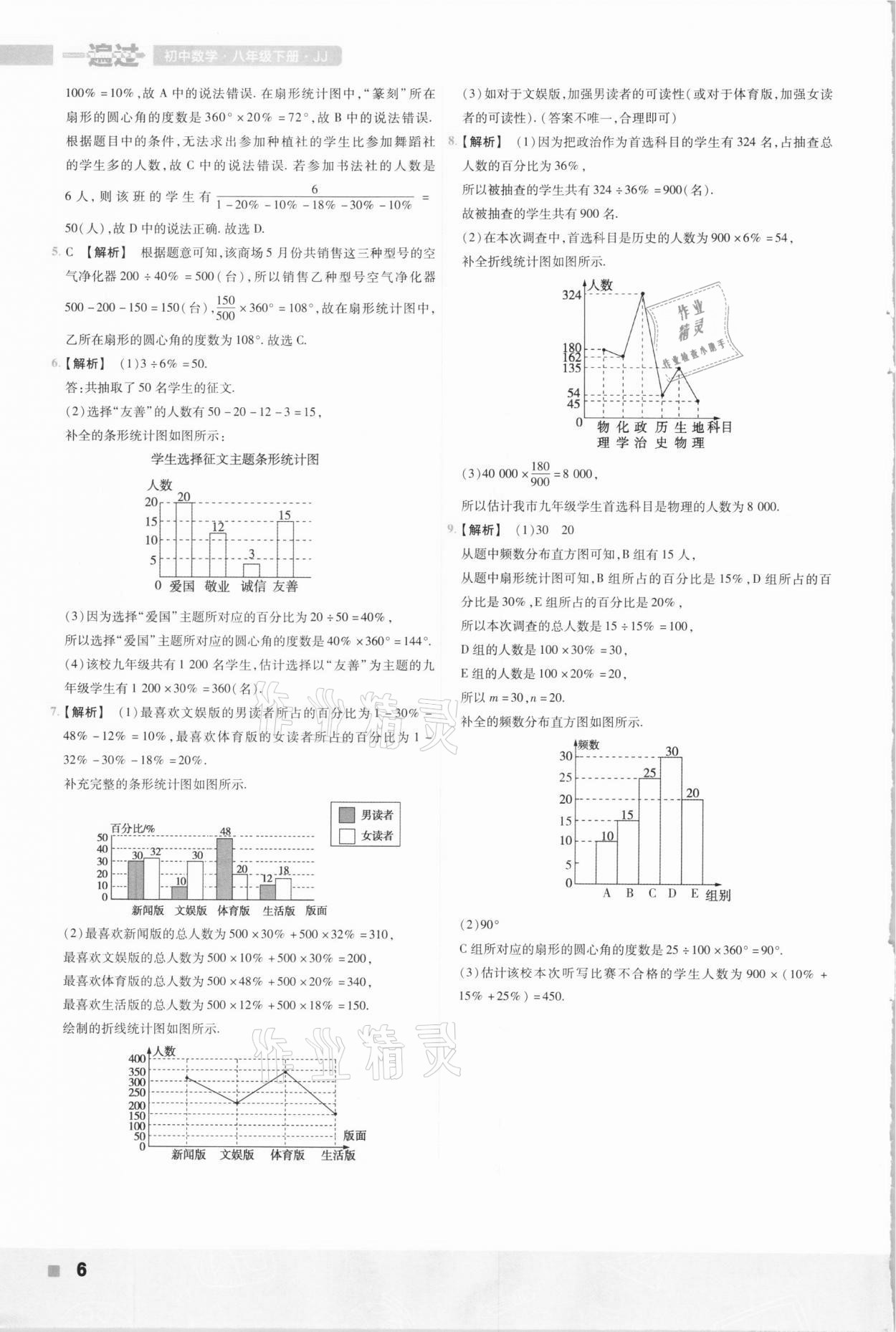 2021年一遍过八年级数学下册冀教版 参考答案第6页