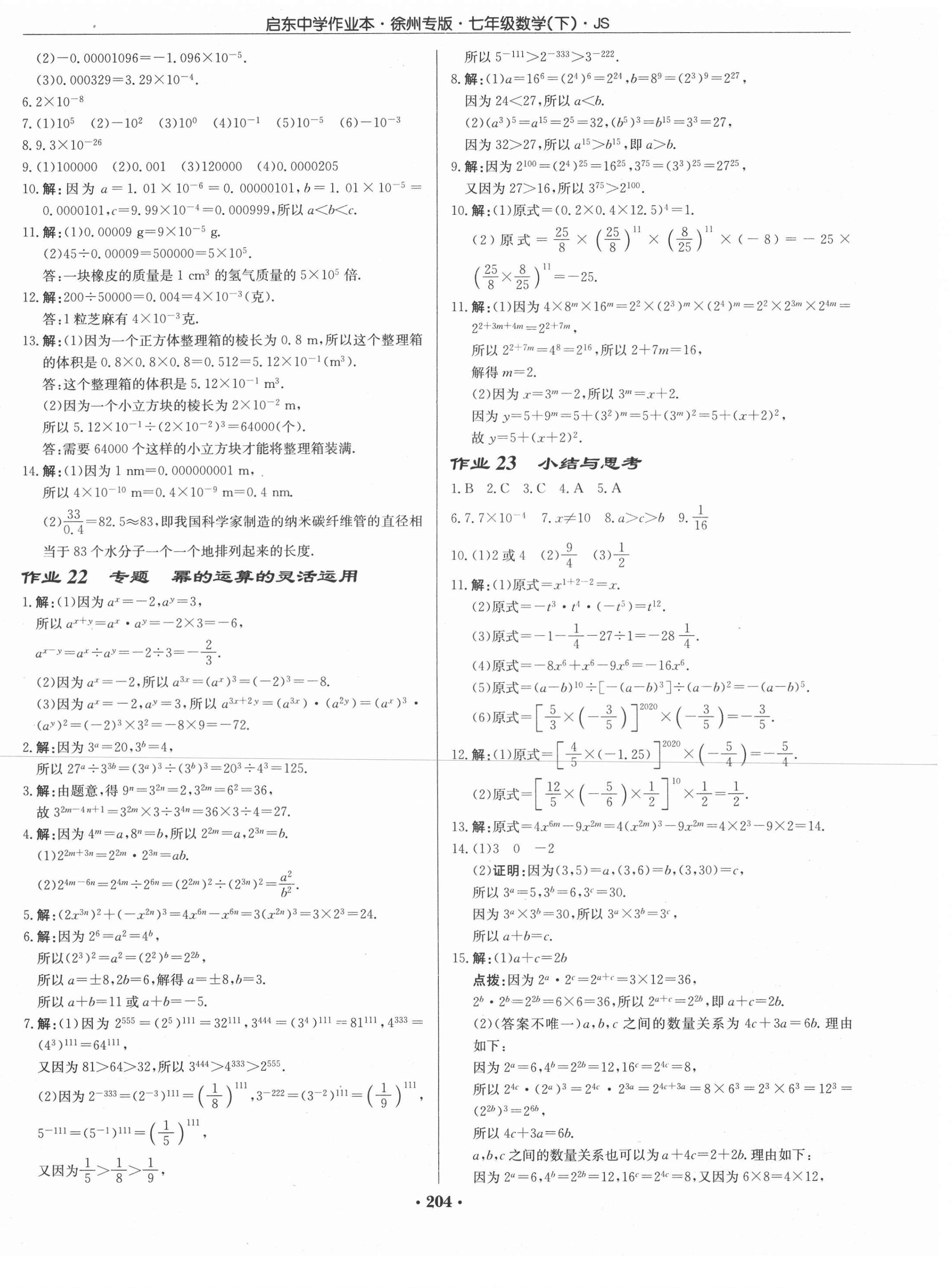 2021年啟東中學(xué)作業(yè)本七年級(jí)數(shù)學(xué)下冊(cè)江蘇版徐州專版 第10頁(yè)