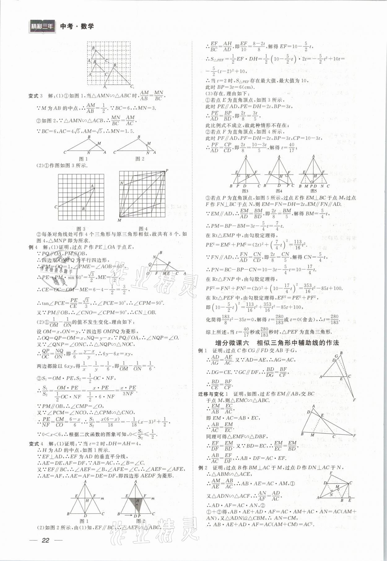 2021年精彩三年中考数学 参考答案第22页