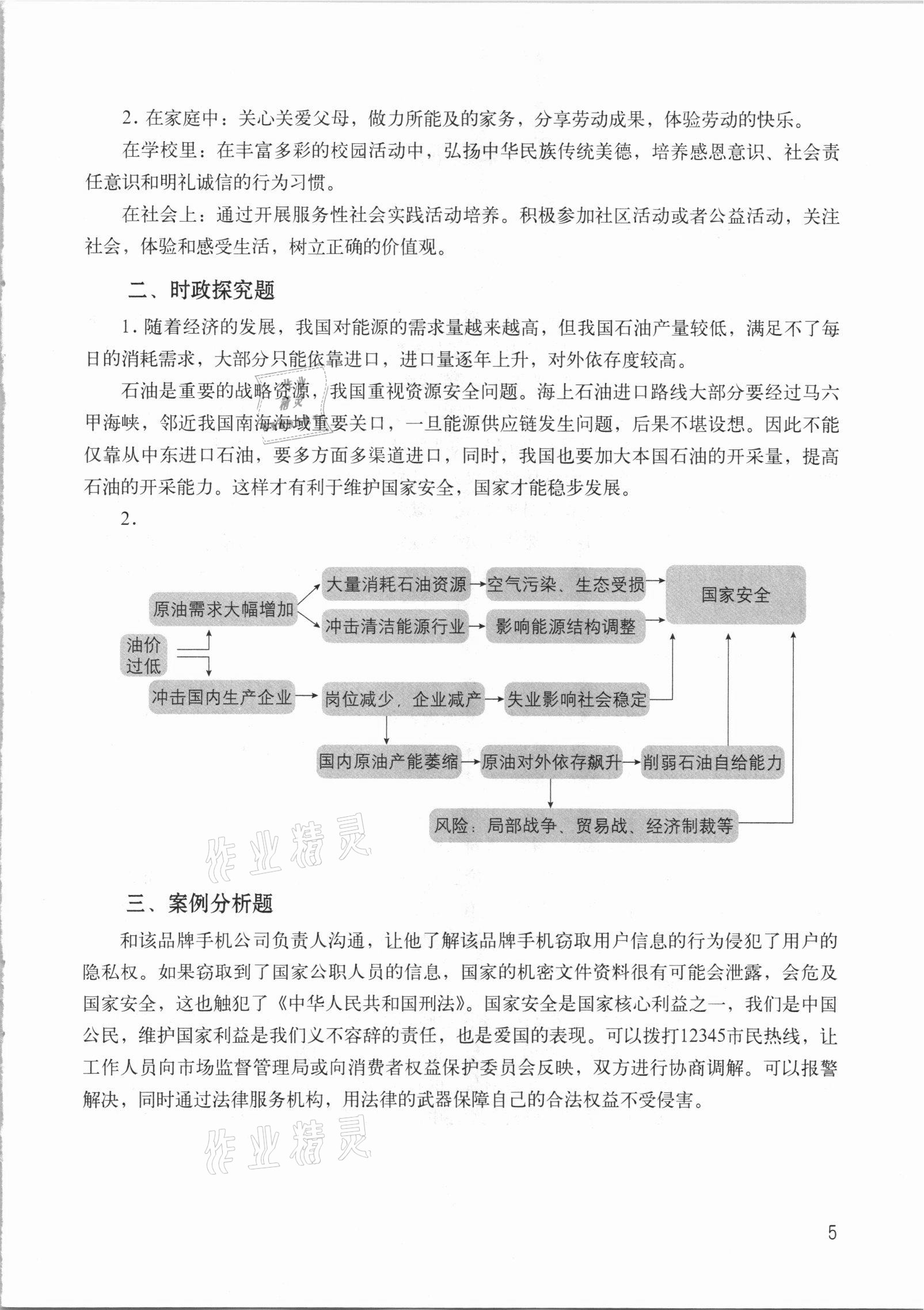 2021年決勝上海中考道德與法治 參考答案第5頁(yè)