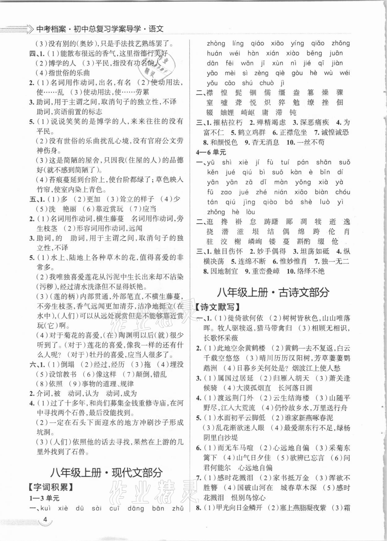 2021年中考檔案初中總復(fù)習(xí)學(xué)案導(dǎo)學(xué)語文A版青島專版 第4頁