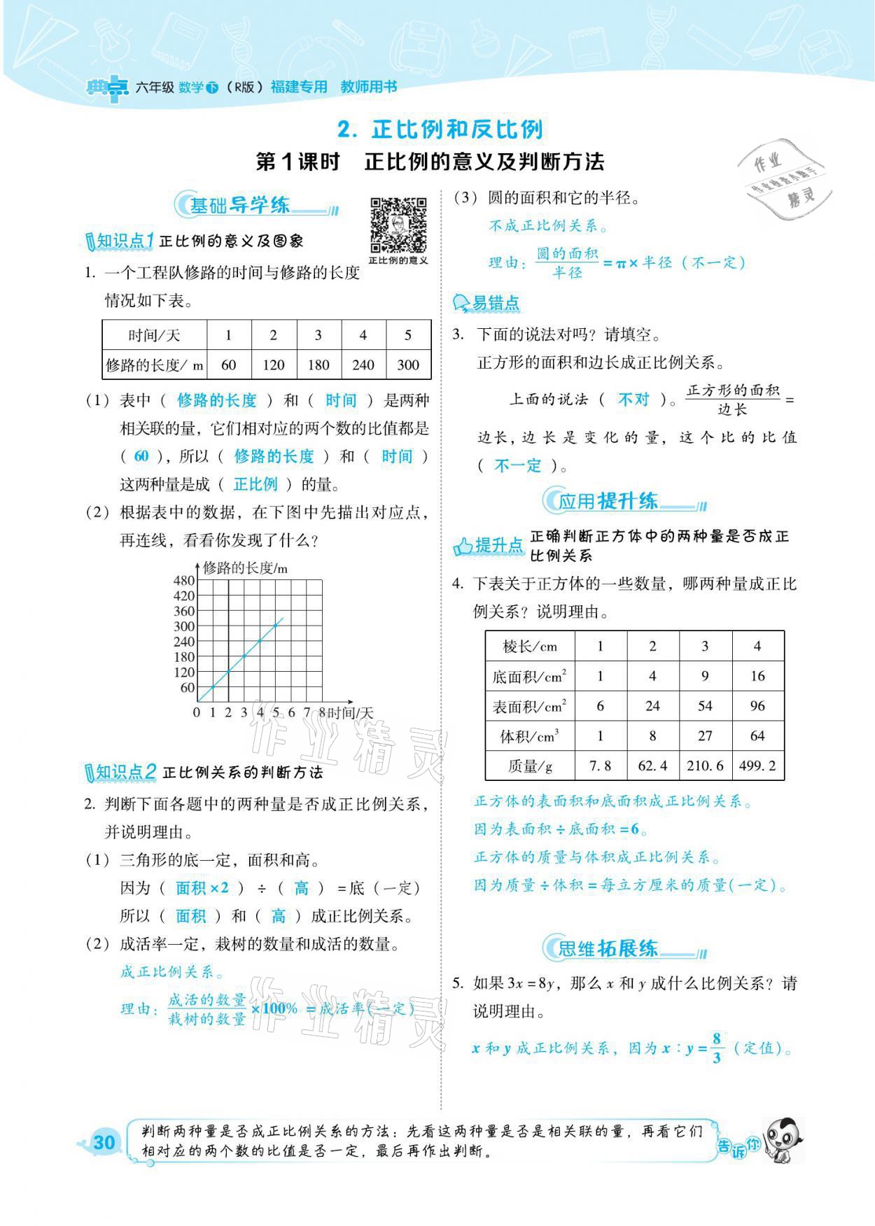 2021年綜合應(yīng)用創(chuàng)新題典中點(diǎn)六年級(jí)數(shù)學(xué)下冊人教版福建專版 參考答案第30頁