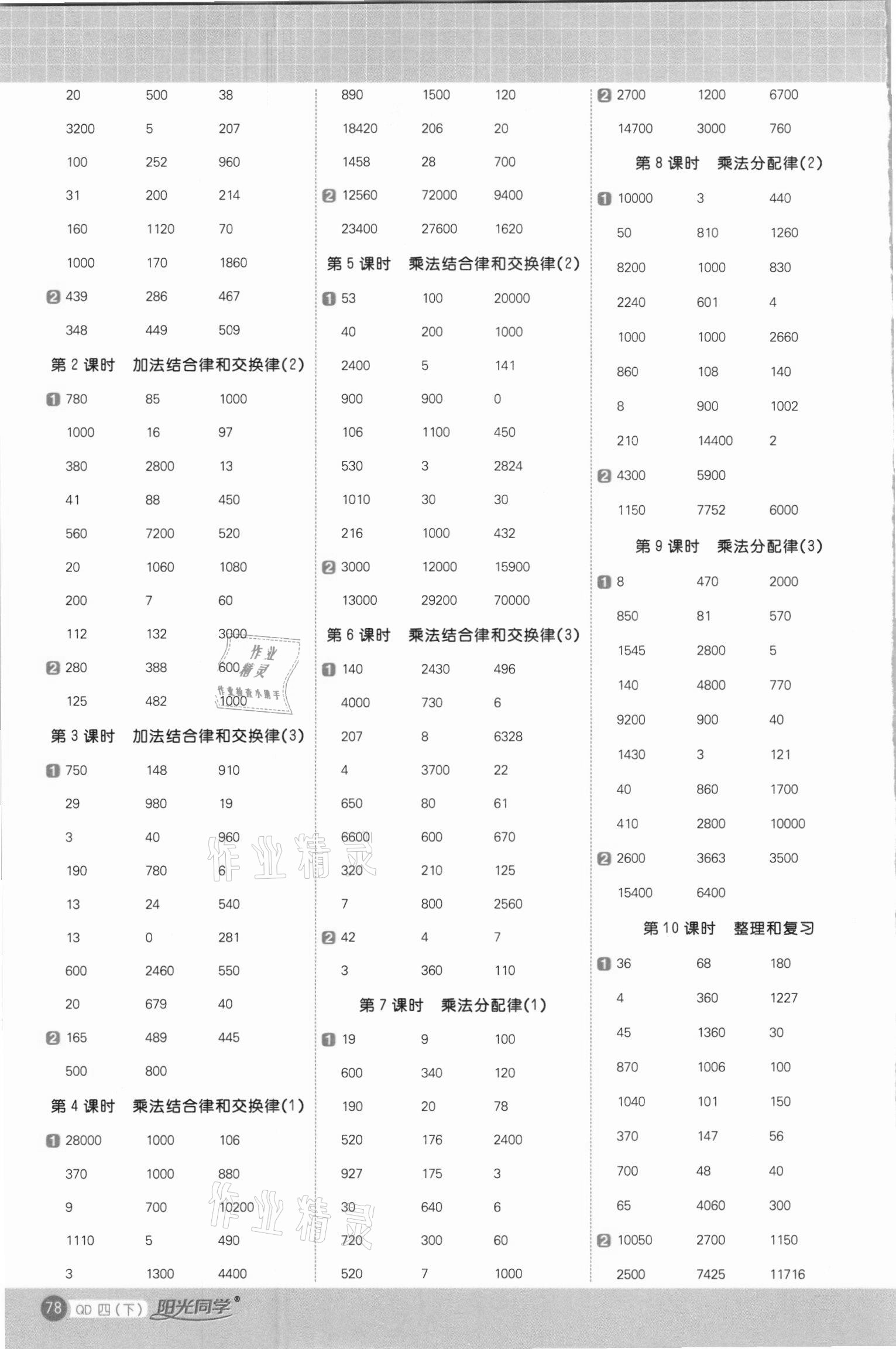 2021年陽光同學(xué)計算小達(dá)人四年級數(shù)學(xué)下冊青島版 第2頁