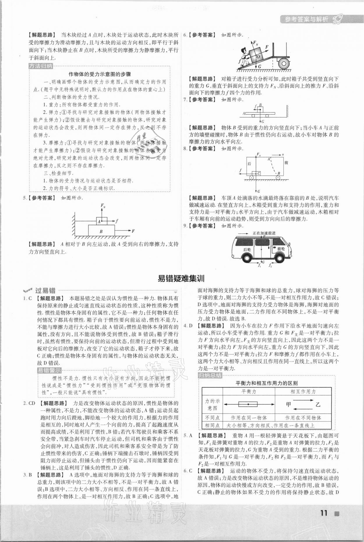 2021年一遍过初中物理八年级下册人教版 参考答案第11页