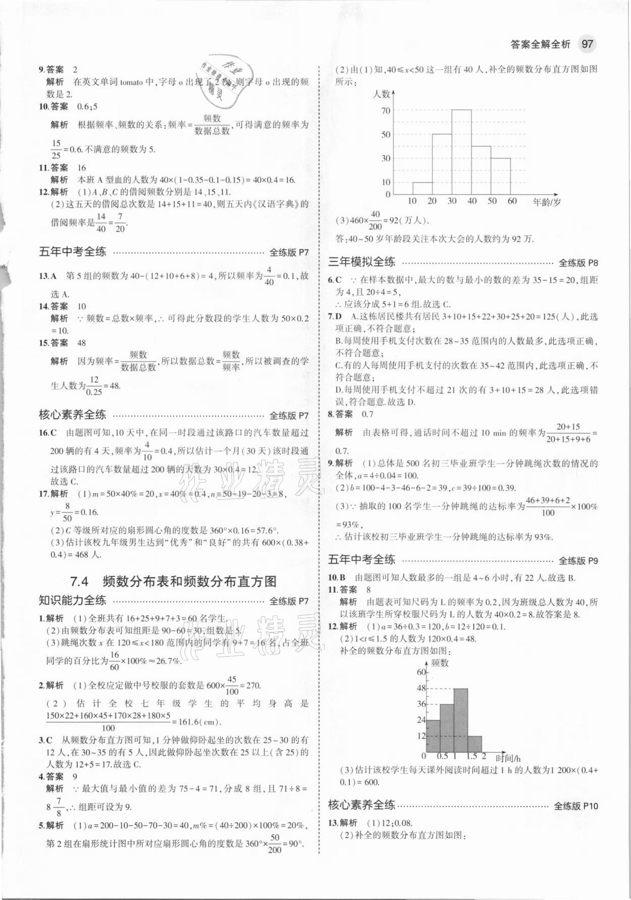 2021年5年中考3年模拟八年级数学下册苏科版 参考答案第3页