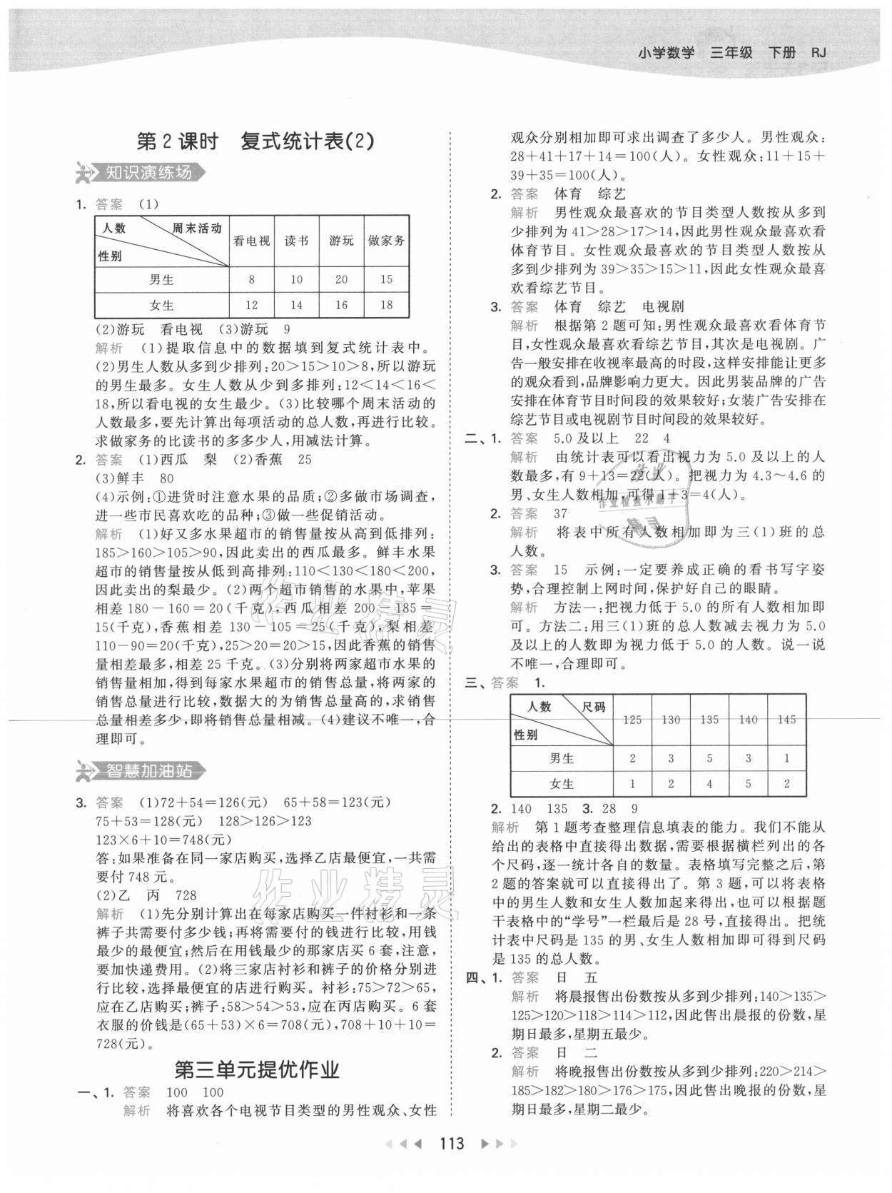 2021年53天天練小學(xué)數(shù)學(xué)三年級(jí)下冊(cè)人教版 第13頁