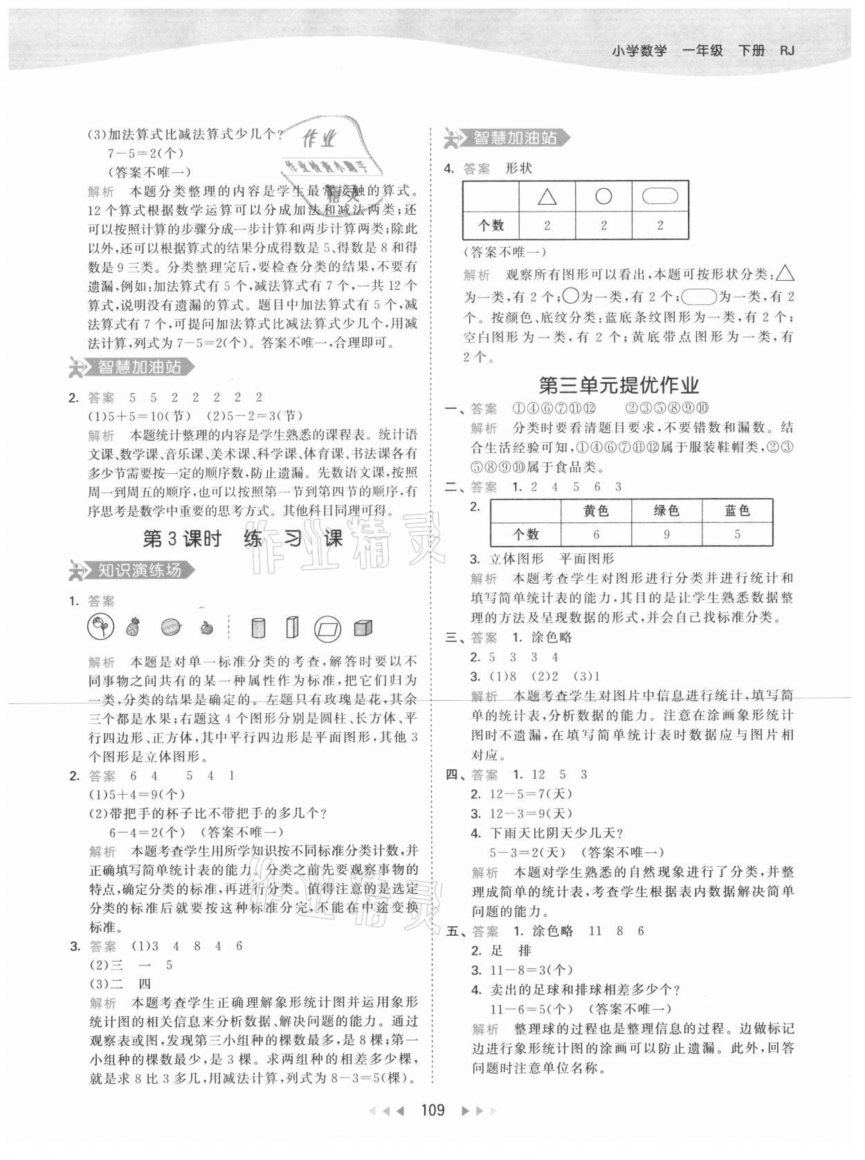 2021年53天天練小學數學一年級下冊人教版 第9頁