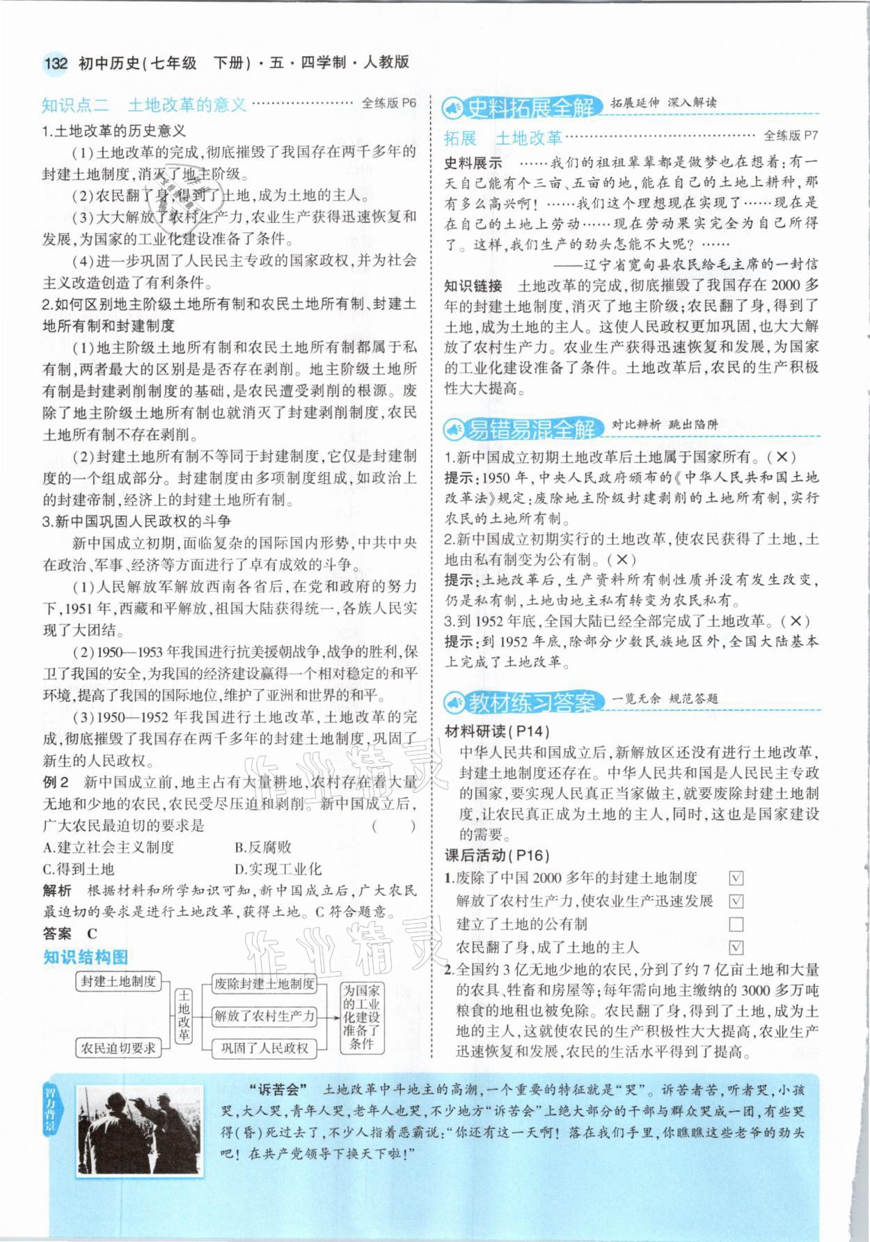 2021年教材課本七年級歷史下冊人教版五四制 參考答案第6頁